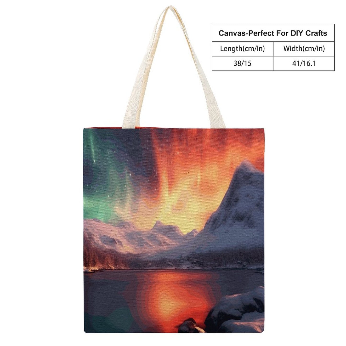 Canvas Tote Bag Double SolarLab_Norwegian_aurora_winter_mountains_forests_lake_hyper-d_d5f5f8af-edcf-4892-a640-8e4a2b673b21 Style 38×41cm normal-online-PERSONAL DESIGN