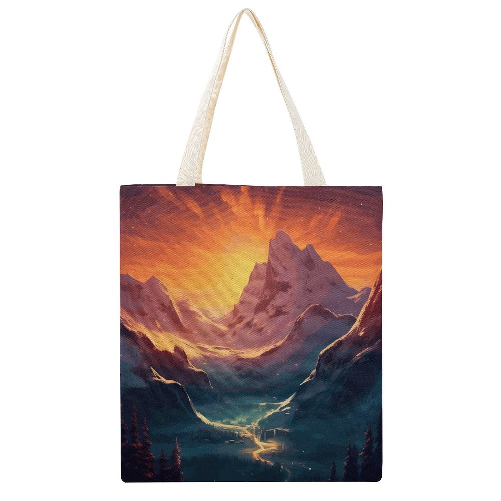 Canvas Tote Bag Double SolarLab_Norwegian_aurora_winter_mountains_forests_hyper-detail_a7427f32-3528-4890-abde-0738f38c252c Style-1 38×41cm normal-online-PERSONAL DESIGN