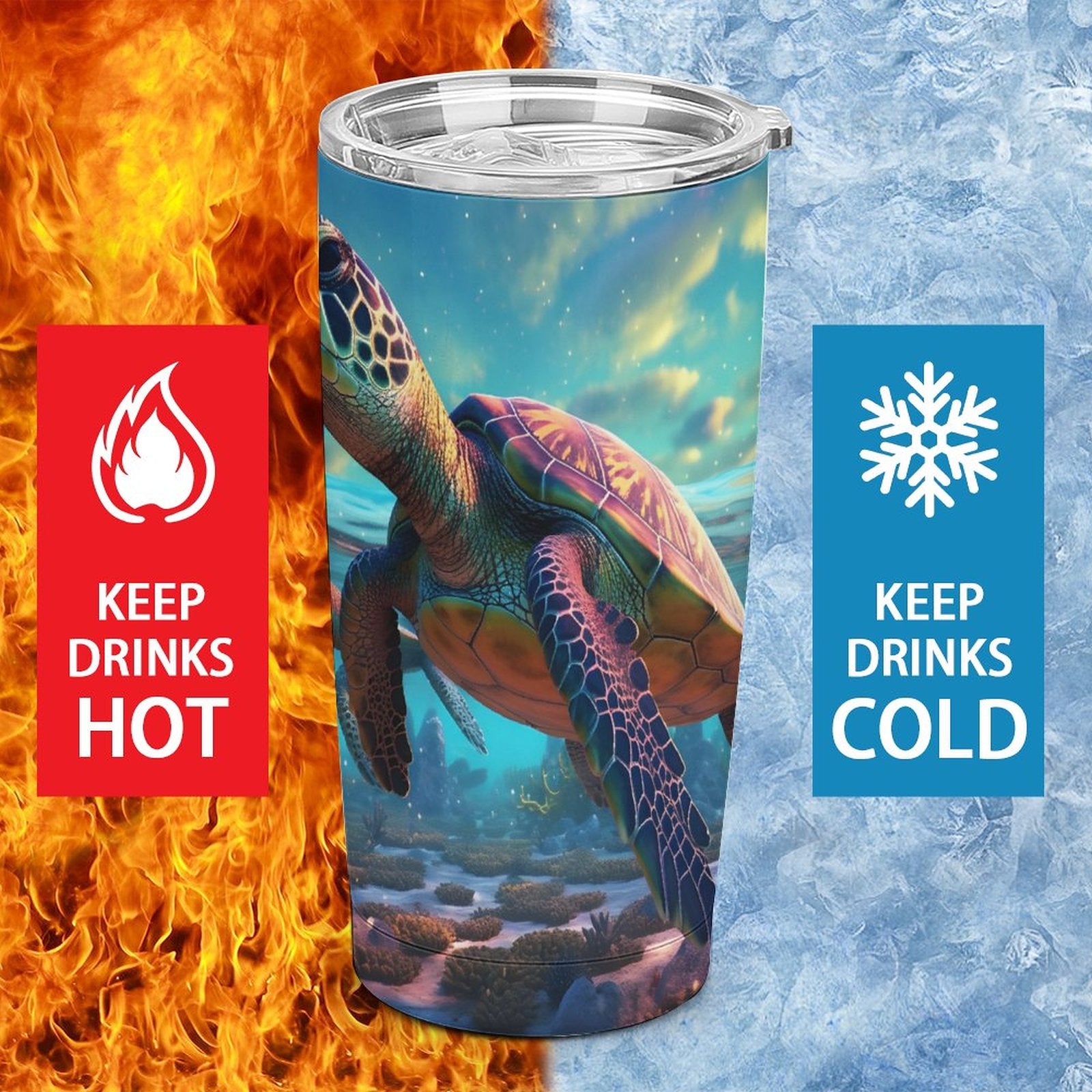 Car Cup Full Width Printed, Sea turtles, CA01A11 - iTopMax