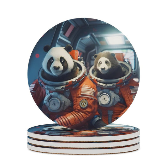 Ceramic Coasters (Round) SolarLab_Two_panda_astronauts_piloted_a_spaceship_from_Earth_to_1dd4ce3c-d5ea-4c6f-9730-fdf7e33bd6d8 normal-online-PERSONAL DESIGN