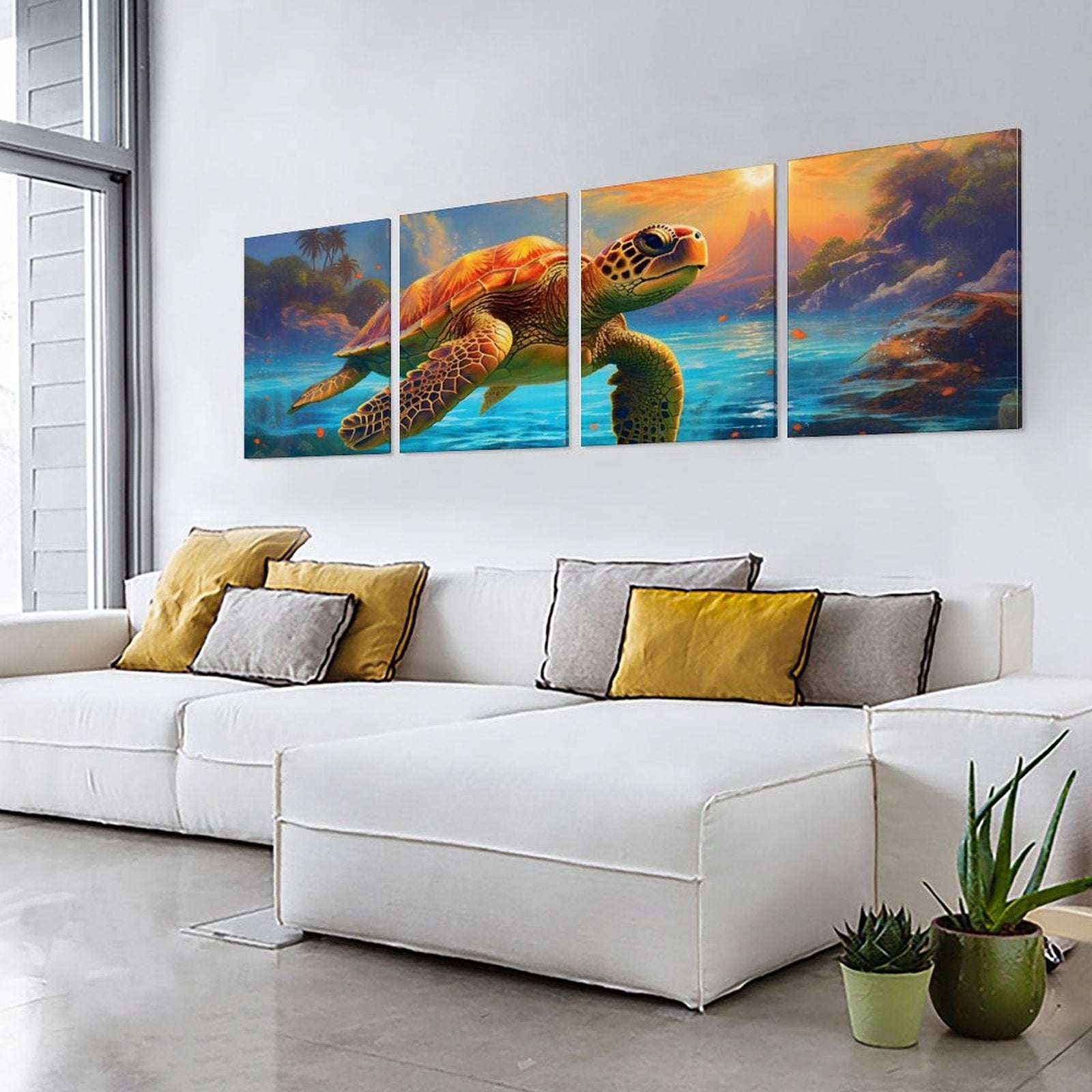 4 Panel Hanging Posters Vertical SolarLab_Sea_turtles_tropical_sea_island_sunlight_fantasy_art_d_c29a6e10-0f28-42ee-8e19-15bcf9990e3c normal-online-PERSONAL DESIGN
