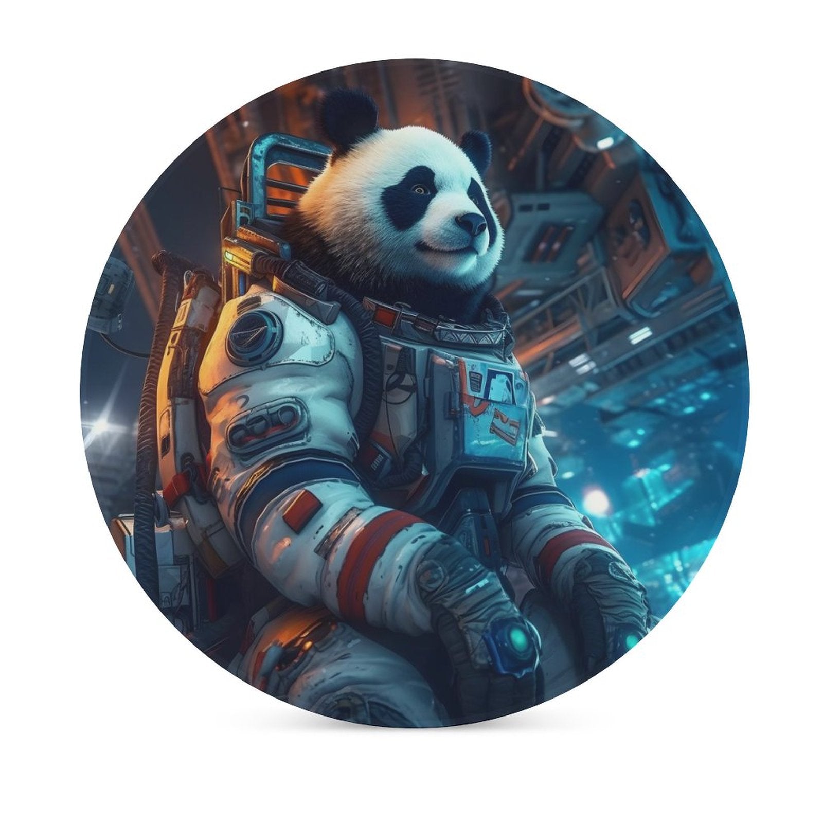 Ceramic Coasters (Round) SolarLab_a_Panda_astronaut_walk_on_the_space_rocket_Cyberpunk_f_934c4566-c7bf-4d90-afa5-149387b17027 normal-online-PERSONAL DESIGN