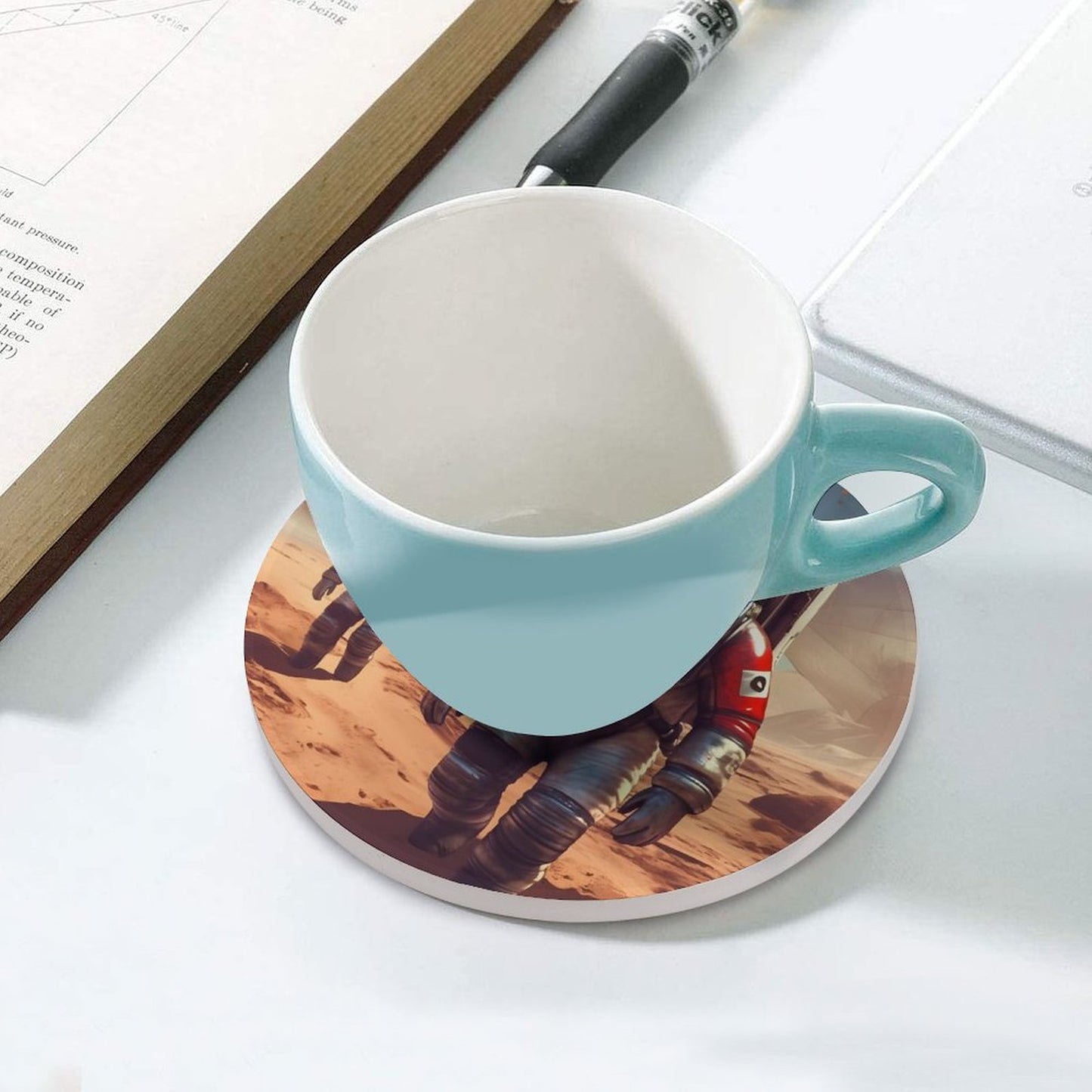 Ceramic Coasters (Round) SolarLab_Pandas_astronaut_walk_on_the_Mars_starship_Cyberpunk_f_fa1980bb-0343-4844-a352-fb0e5c8bf928 normal-online-PERSONAL DESIGN
