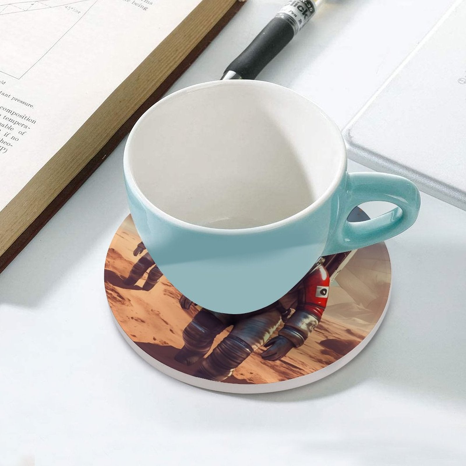 Ceramic Coasters (Round) SolarLab_Pandas_astronaut_walk_on_the_Mars_starship_Cyberpunk_f_fa1980bb-0343-4844-a352-fb0e5c8bf928 normal-online-PERSONAL DESIGN