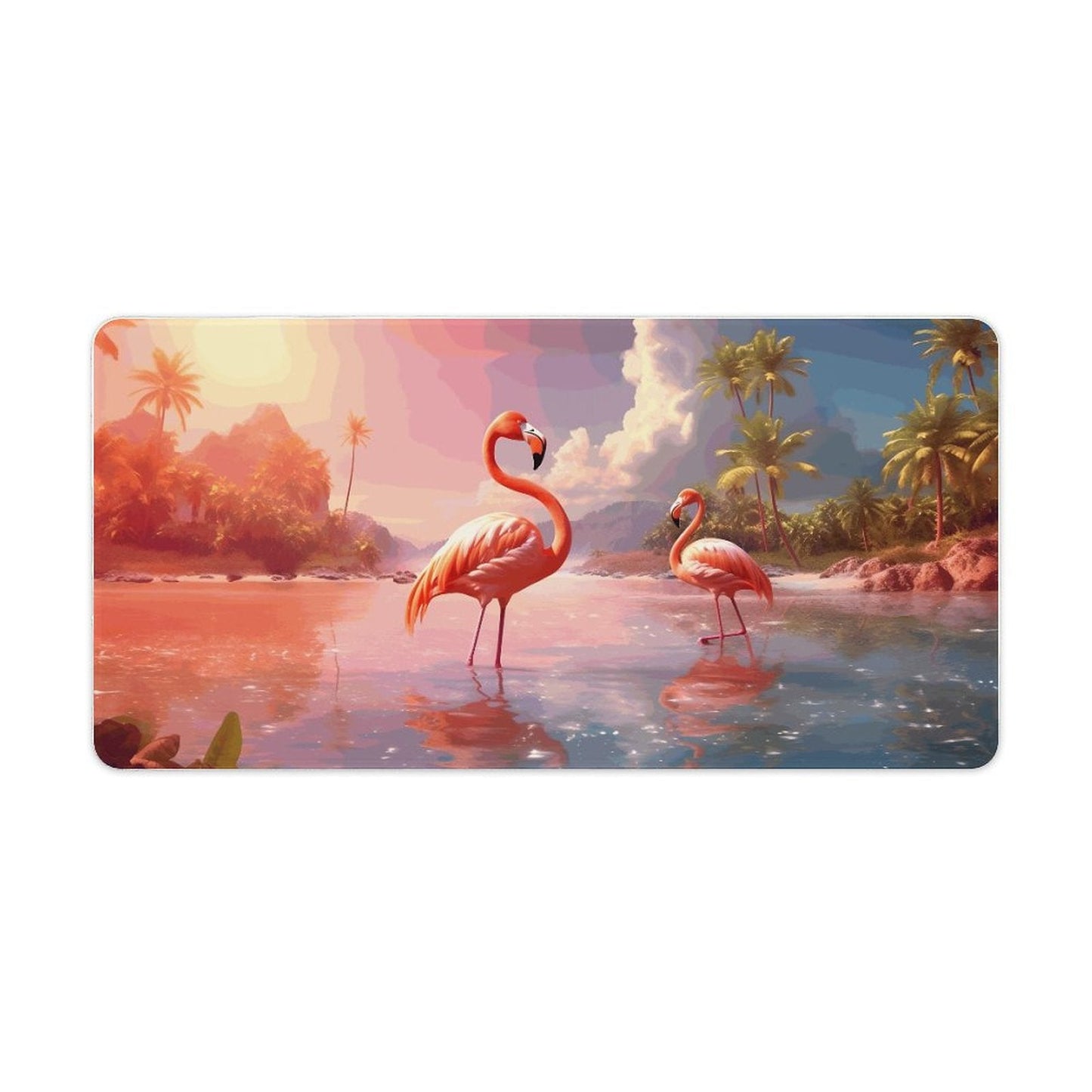 Desk Mat Overlock, Tropical Flamingos, DA04A12 - iTopMax