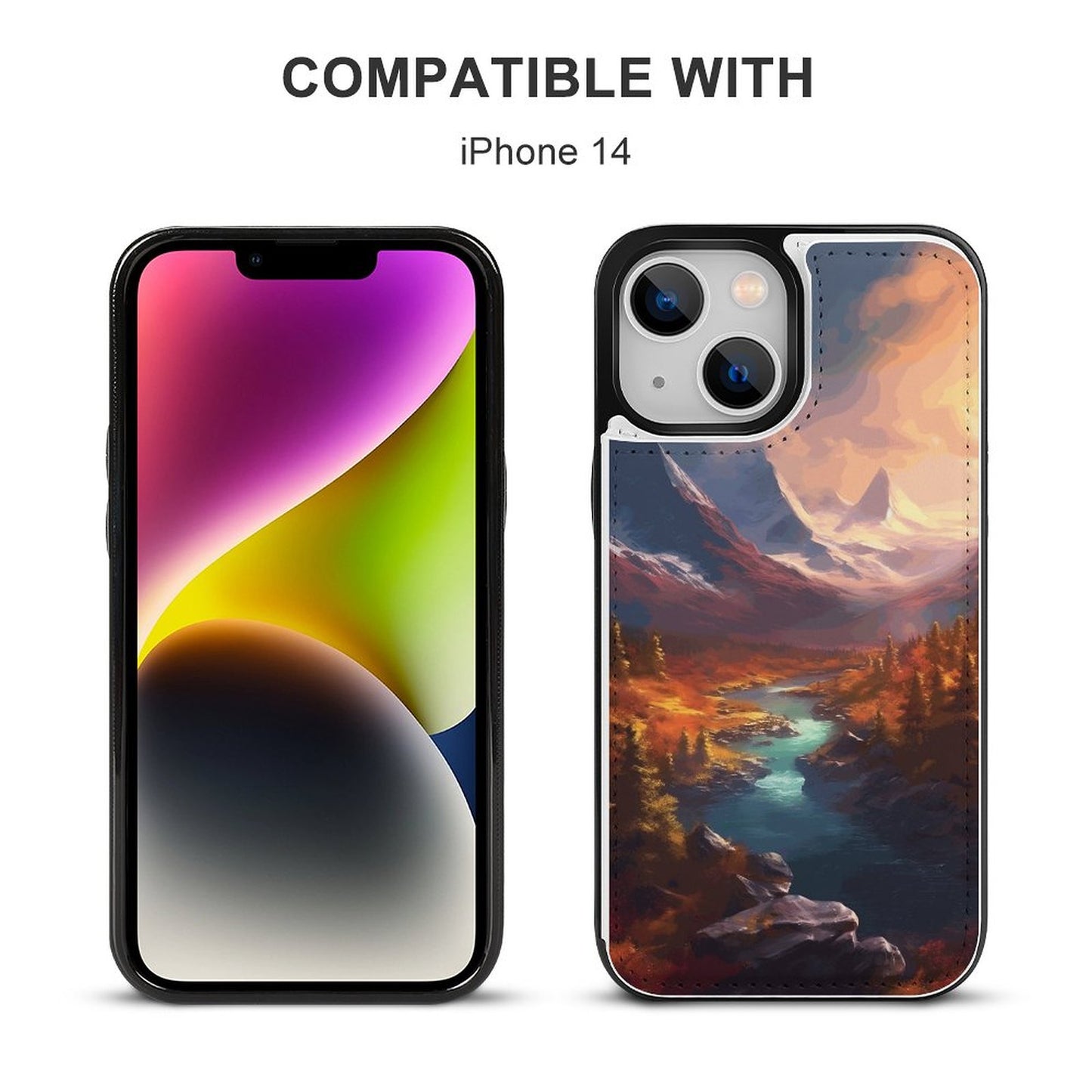 Mobile Phone Case for Apple IPhone 14 SolarLab_Norwegian_aurora_autumn_mountains_forestshyper-detail__c916b784-da0c-41a1-b3ad-0addfdd7b88e normal-online-PERSONAL DESIGN