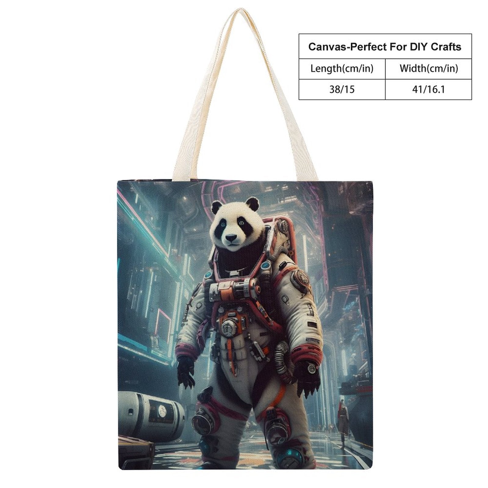 Canvas Tote Bag Double SolarLab_a_Panda_astronaut_walk_on_the_space_rocket_Cyberpunk_f_6aa28c47-6dfa-4eec-a240-3d5529ab2e65 Style-28 38×41cm normal-online-PERSONAL DESIGN