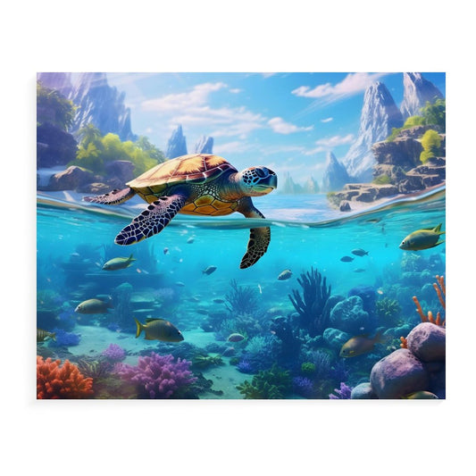 Paint by Number SolarLab_Sea_turtles_tropical_sea_island_sunlight_hyper-detail__65df3ce3-5f7c-49b3-937e-af866806c8be Style 20*16inch (50*40CM） normal-online-PERSONAL DESIGN