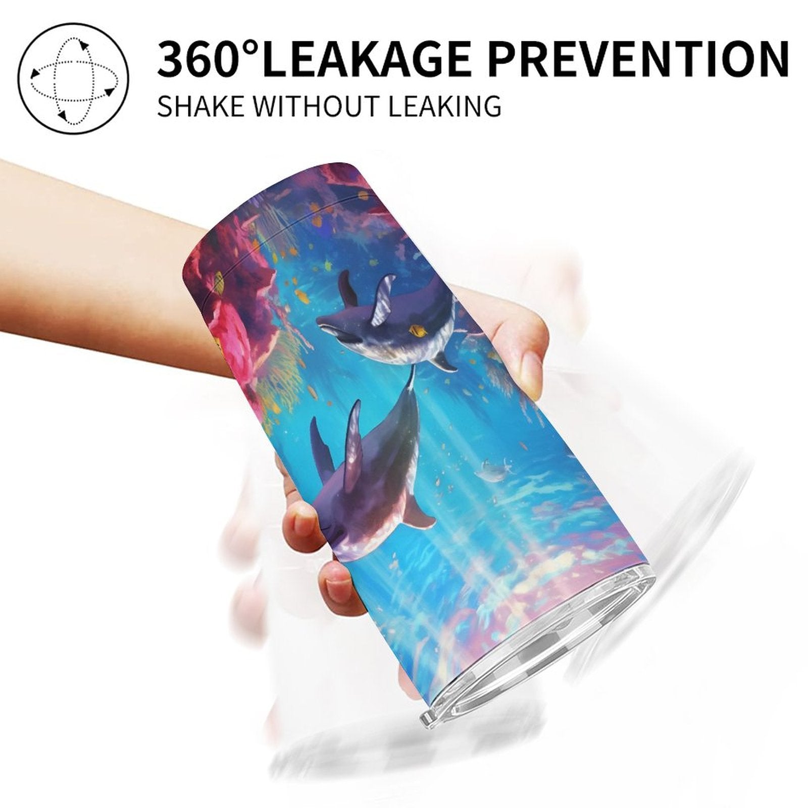 Car Cup Full Width Printed, Dolphins, CA01A02 - iTopMax