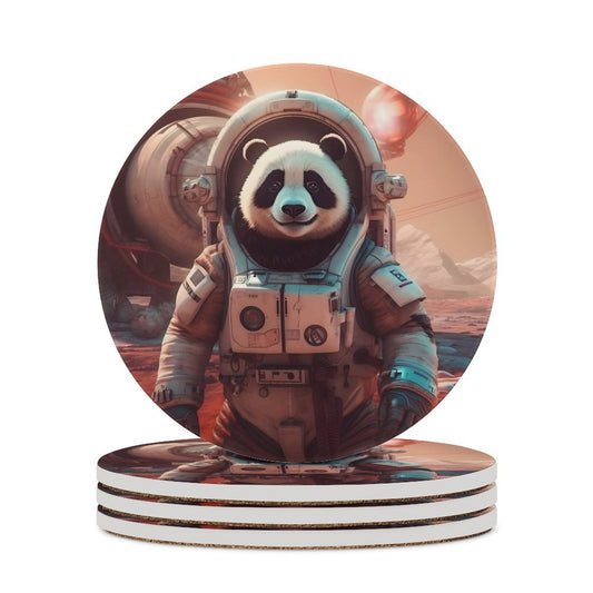 Ceramic Coasters (Round) SolarLab_a_Panda_astronaut_walk_on_the_Mars_starship_Cyberpunk__817d9ed4-a444-4a2e-9755-363c1bf53d11 normal-online-PERSONAL DESIGN