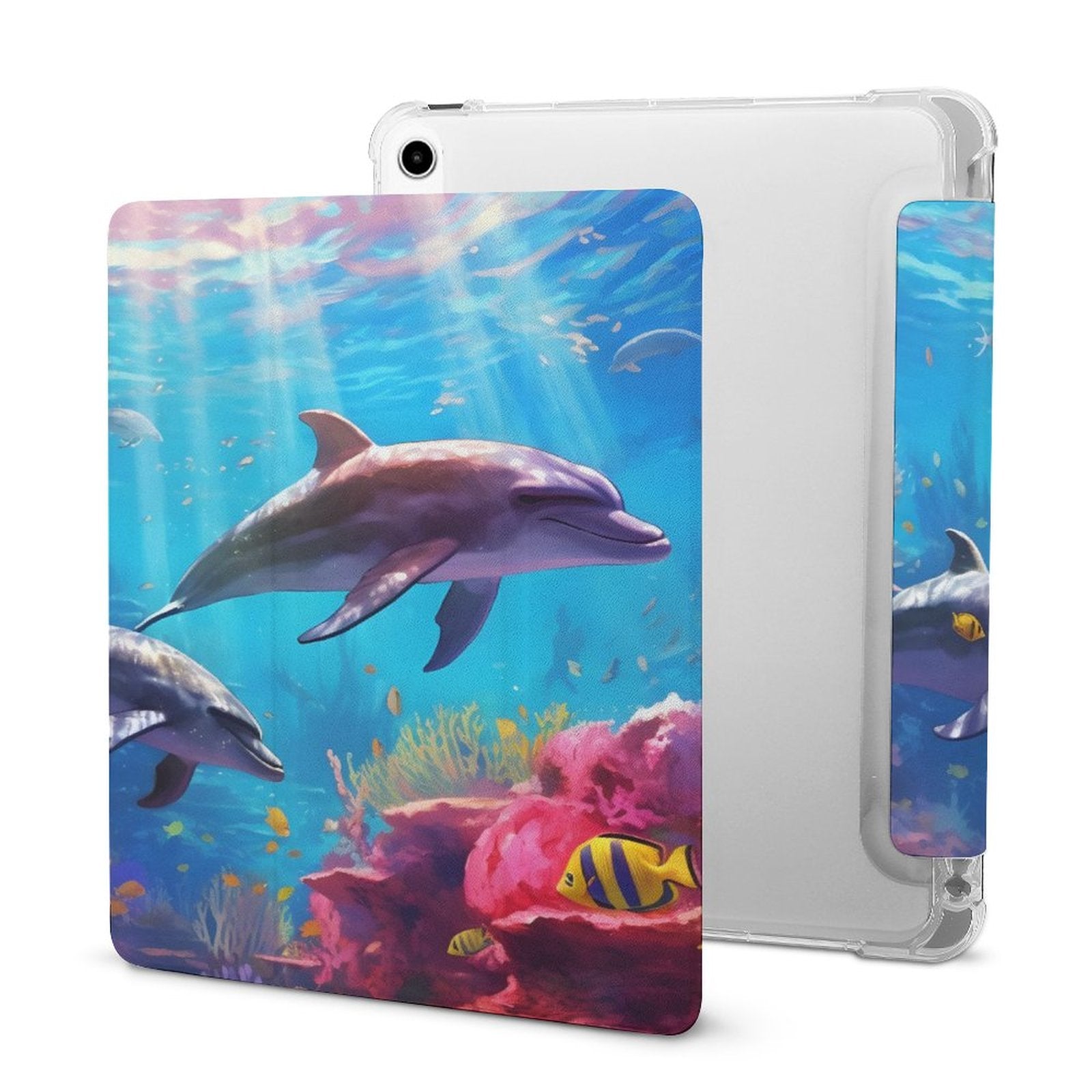 The Ipad Pen Slot Case SolarLab_Dolphins_tropical_sea_hyper-detail_high_resolution_8k_655814c8-b7f8-4c4c-9763-de92d9ff2f5d_ normal-online-PERSONAL DESIGN