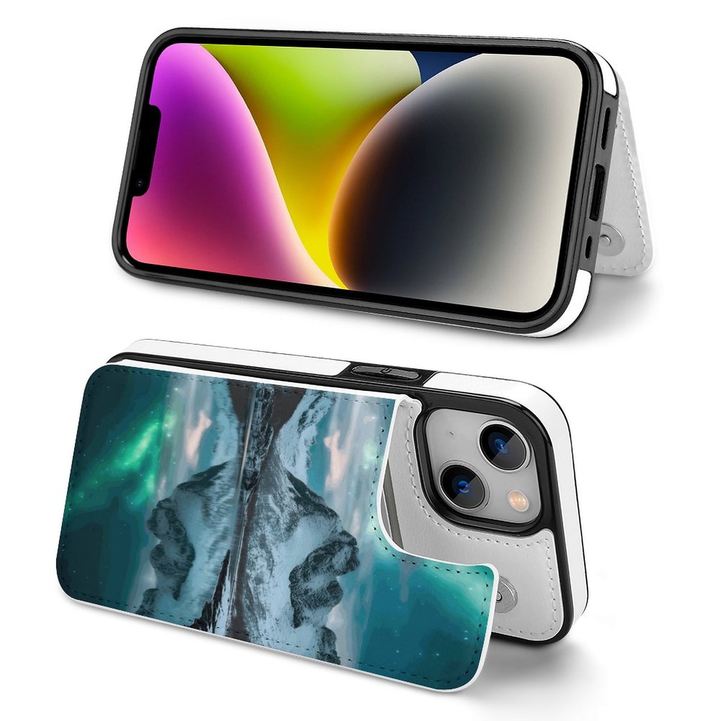 Mobile Phone Case for Apple IPhone 14 SolarLab_Norwegian_aurora_winter_mountains_forests_lake_hyper-d_2b797c5c-a847-440b-ba22-5bdd5b69435c normal-online-PERSONAL DESIGN