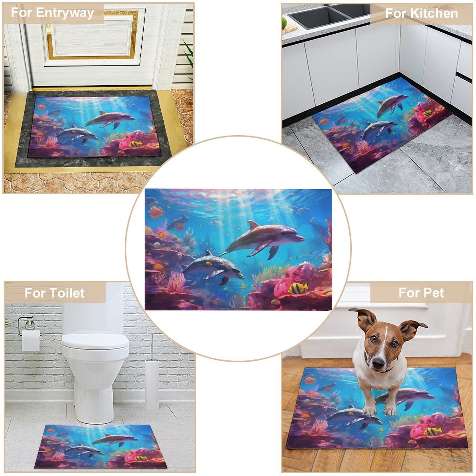 Crystal velvet carpet sea dolphins htc01a006 - iTopMax