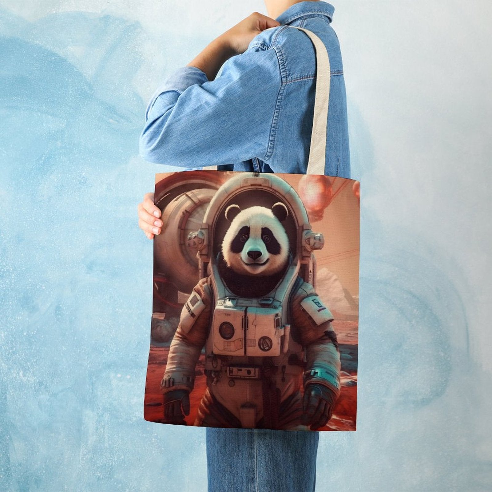 Canvas Tote Bag Double SolarLab_a_Panda_astronaut_walk_on_the_Mars_starship_Cyberpunk__817d9ed4-a444-4a2e-9755-363c1bf53d11 Style-31 38×41cm normal-online-PERSONAL DESIGN