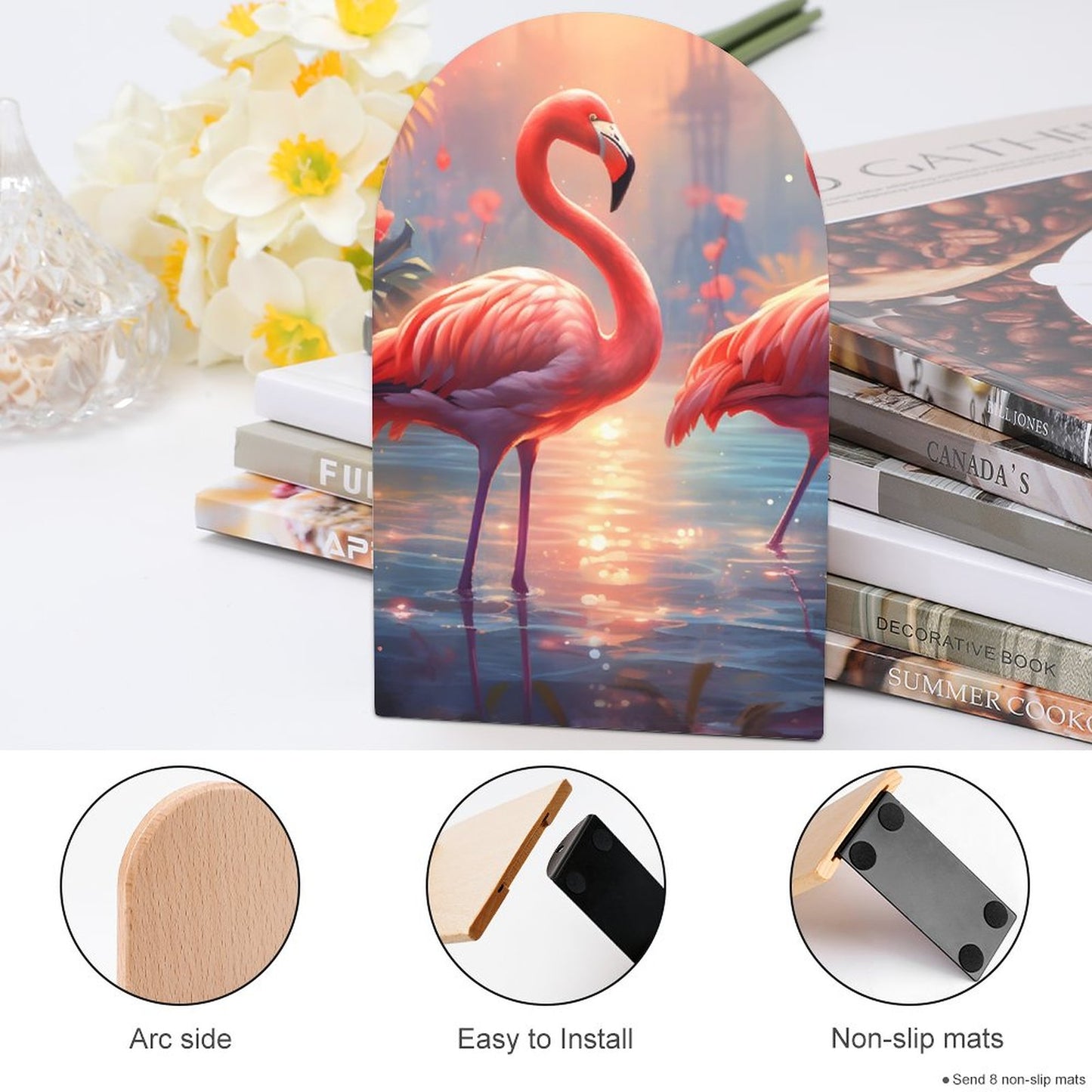 Bookends SolarLab_flamingos_tropical_plant_sea_island_sunlight_art_deco__4e118863-316f-4eaf-bd57-0aab99f030bf Style-6 One Size normal-online-PERSONAL DESIGN