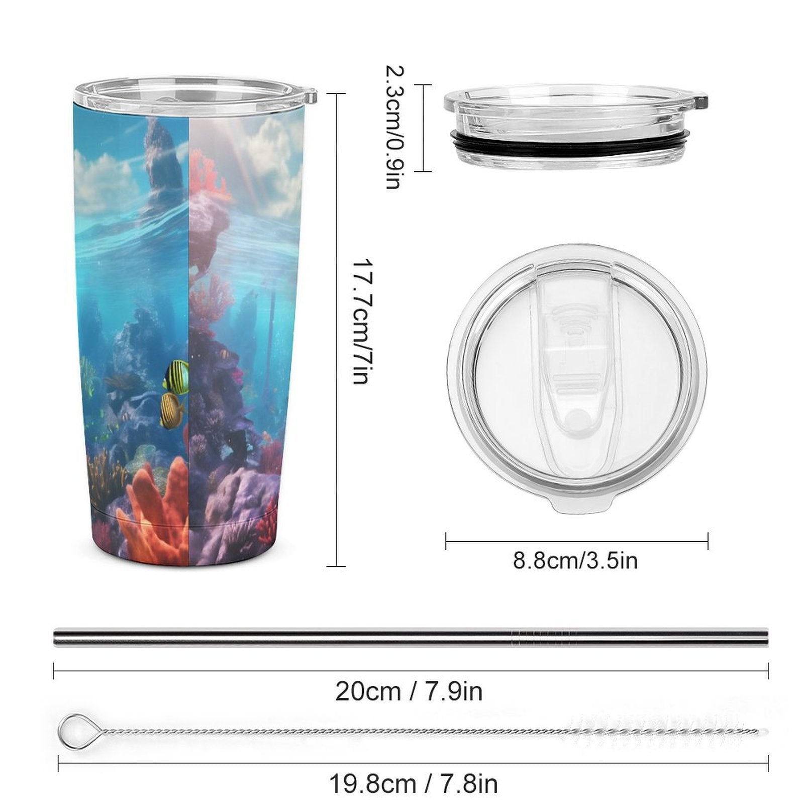 Car Cup Full Width Printed, Sea turtles, CA01A13 - iTopMax