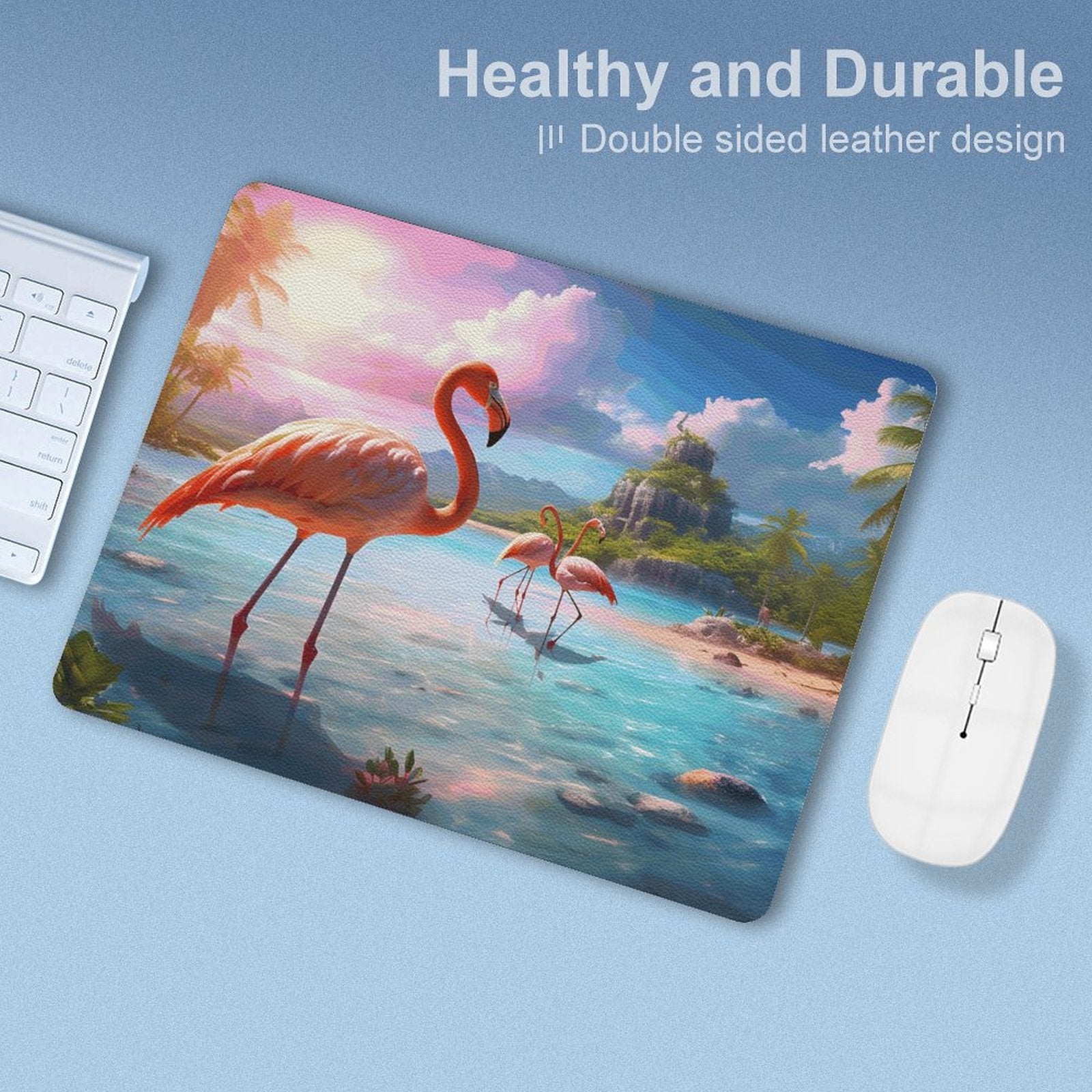 Leather Mouse Pad Flamingos_001 Style One Size normal-online-PERSONAL DESIGN
