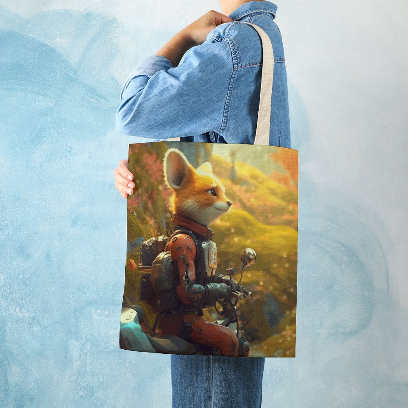 Canvas Tote Bag Double Fox_001 Style 38×41cm normal-online-PERSONAL DESIGN