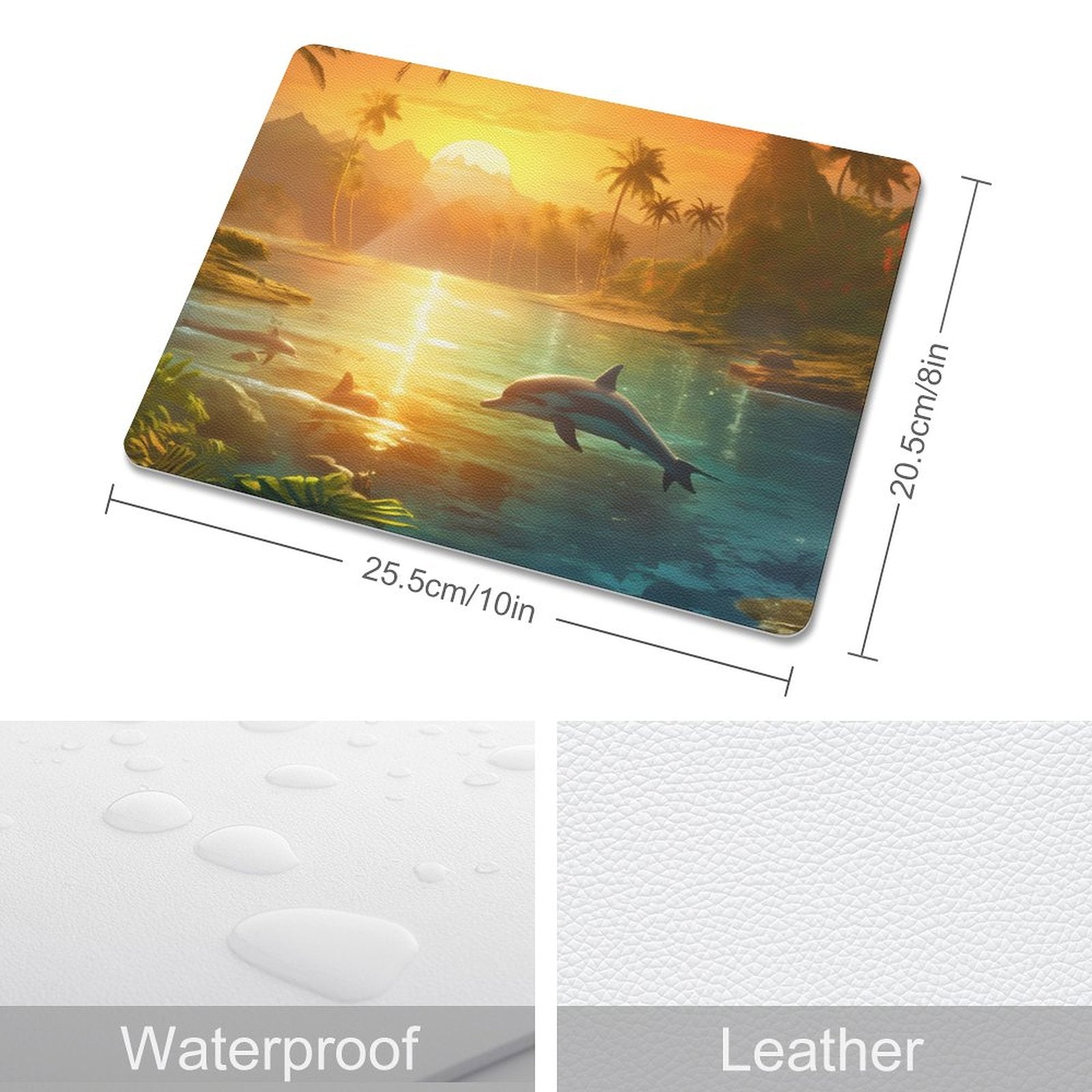 Leather Mouse Pad Dolphins, 1 Size, DA05B04 - iTopMax