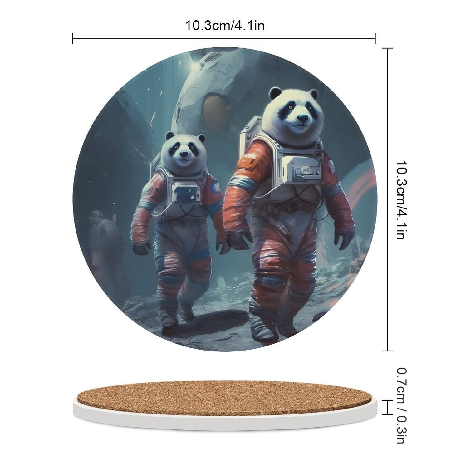 Ceramic Coasters (Round) SolarLab_Panda_astronauts_walk_on_the_moon__Cyberpunk_futuristi_0052be16-5f1c-4b15-8cb2-80330655148e normal-online-PERSONAL DESIGN