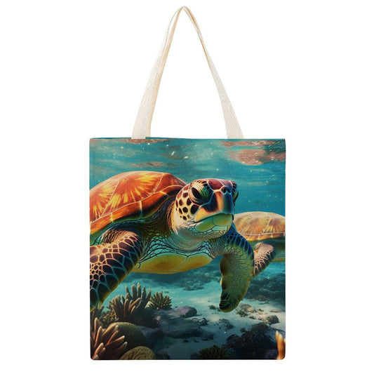 Canvas Tote Bag Double Side, Sea Turtles, B001A005 - iTopMax