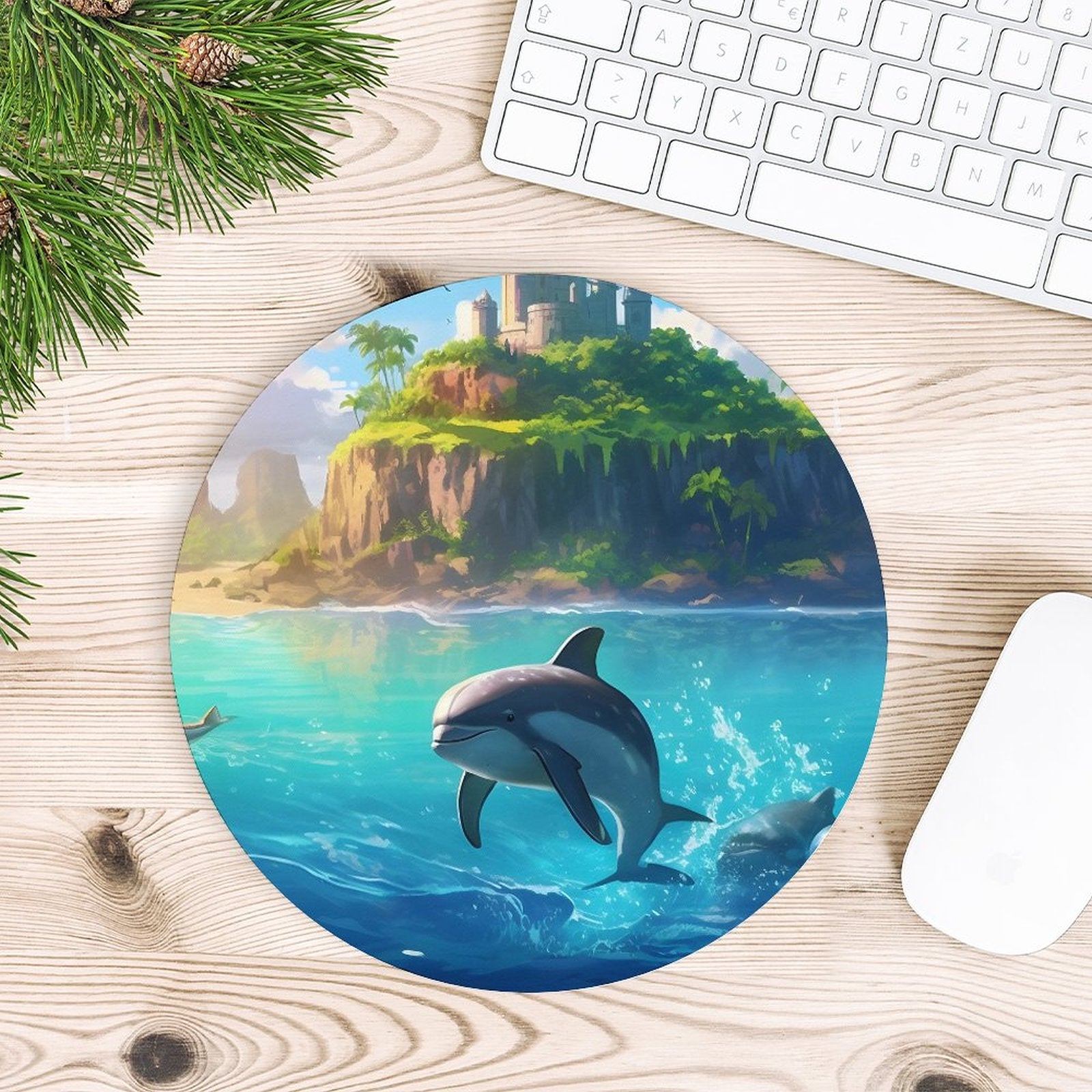Mouse Pad SolarLab_Dolphins_tropical_sea_island_sunlight_fantasy_stock_il_fcec8005-dae5-4c03-8fbd-f778649c18b4 Style-10 20*20cm normal-online-PERSONAL DESIGN