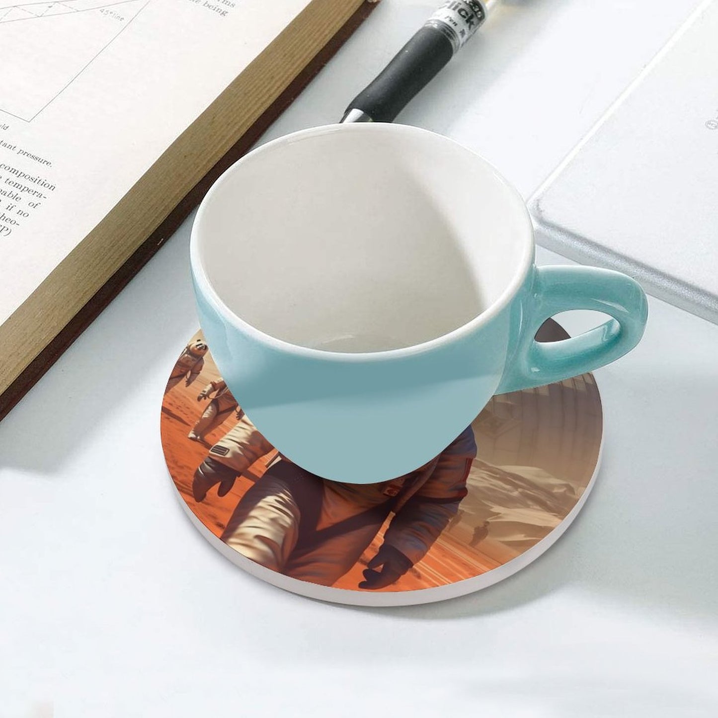 Ceramic Coasters (Round) SolarLab_Pandas_astronaut_walk_on_the_Mars_starship_Cyberpunk_f_54a1f0e3-58cf-429e-ac81-c608447d471a normal-online-PERSONAL DESIGN