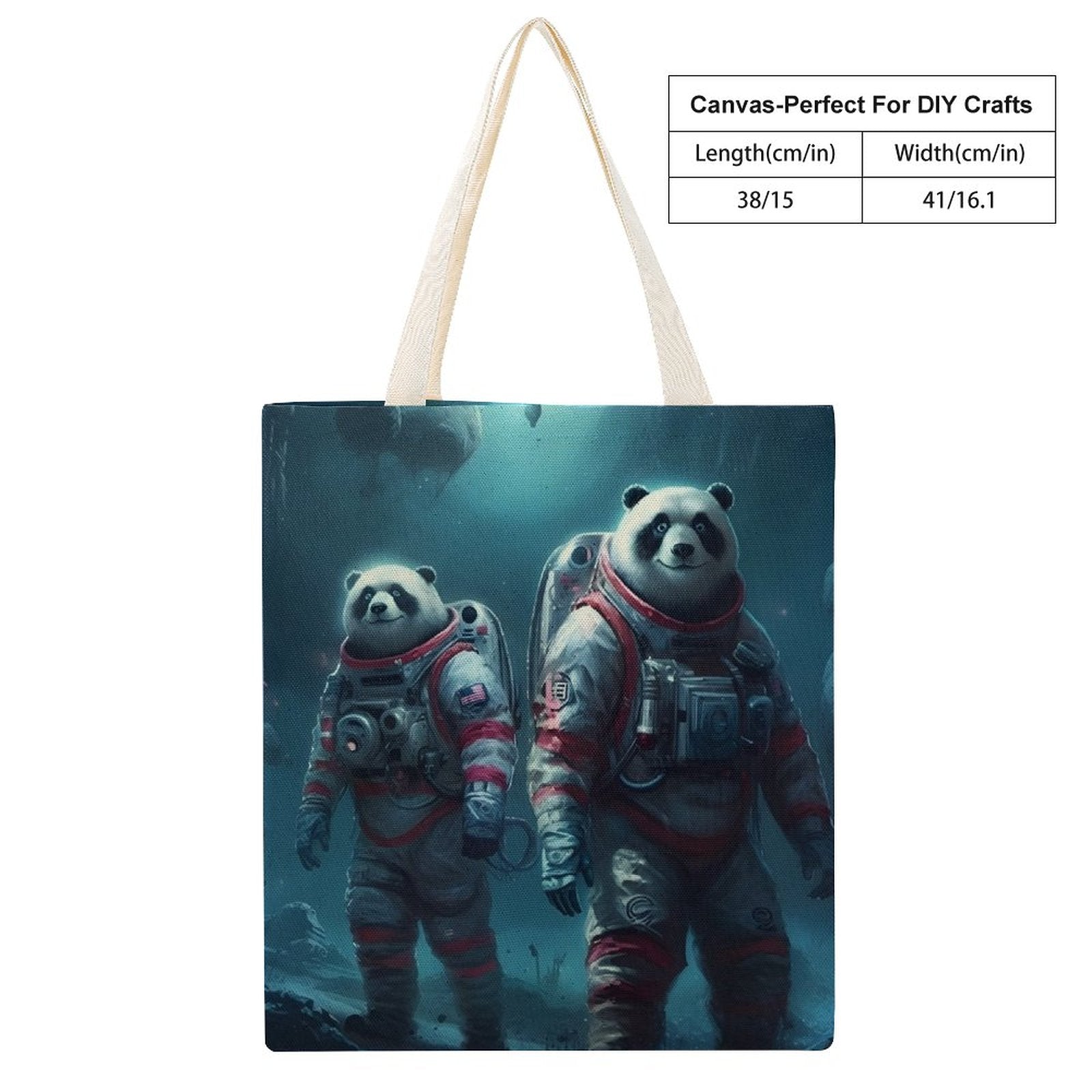 Canvas Tote Bag Double SolarLab_Panda_astronauts_walk_on_the_moon__Cyberpunk_futuristi_e1ed713e-4ffb-4da3-b0c4-aaf2946e71b0 Style-27 38×41cm normal-online-PERSONAL DESIGN