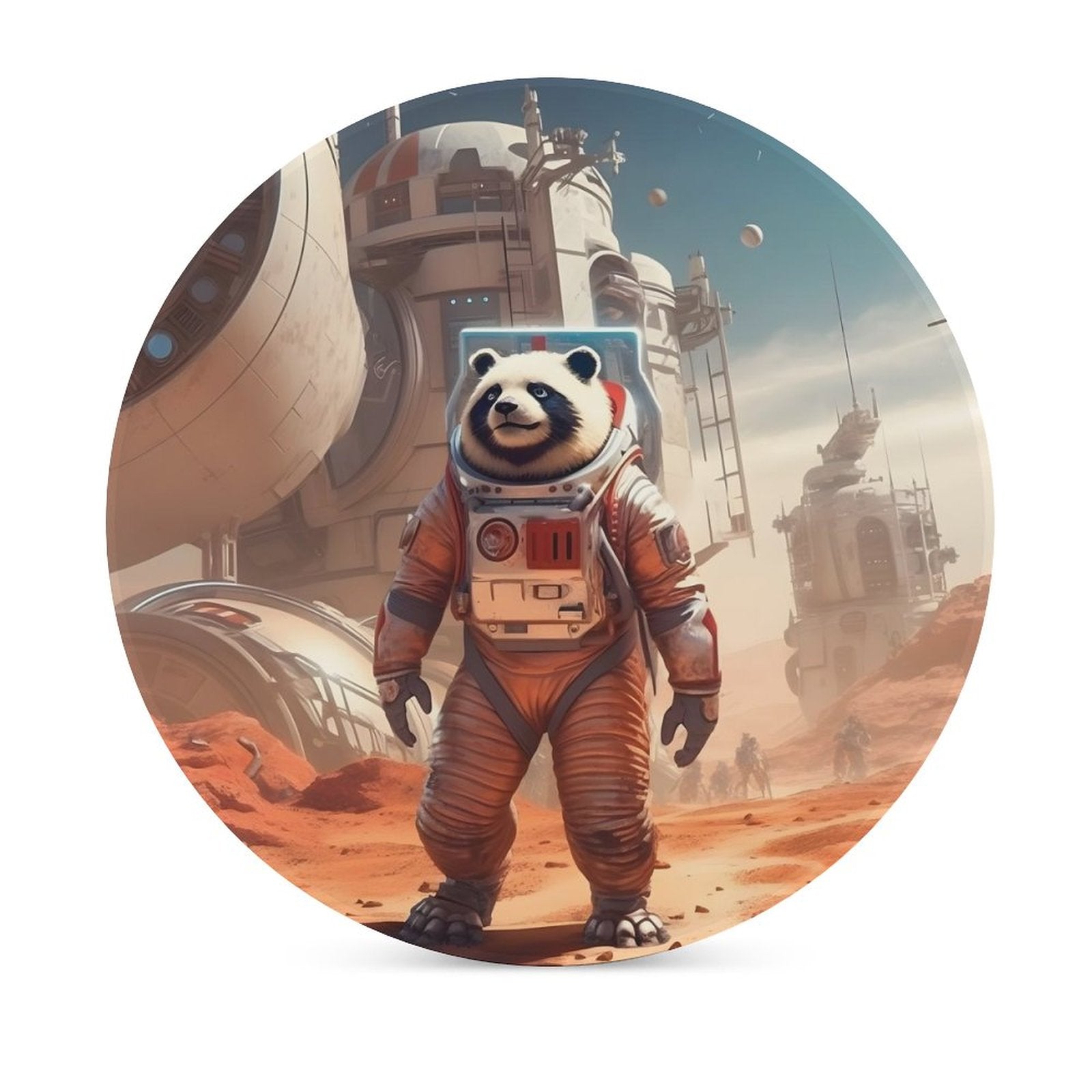 Ceramic Coasters (Round) SolarLab_a_Panda_astronaut_walk_on_the_Mars_starship_Cyberpunk__59fd3da3-8403-456b-9fa2-da871549cf0d normal-online-PERSONAL DESIGN