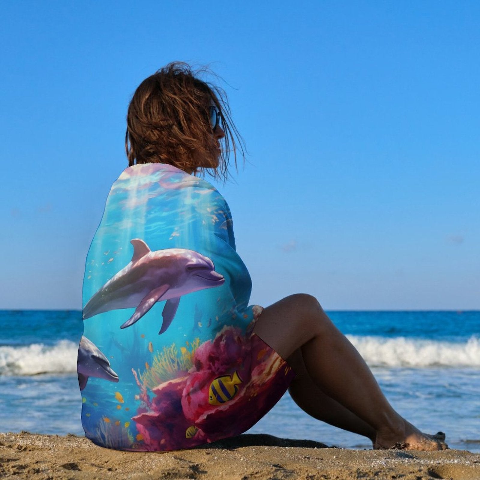 Beach Towel SolarLab_Dolphins_tropical_sea_hyper-detail_high_resolution_8k_655814c8-b7f8-4c4c-9763-de92d9ff2f5d_ Style One Size normal-online-PERSONAL DESIGN