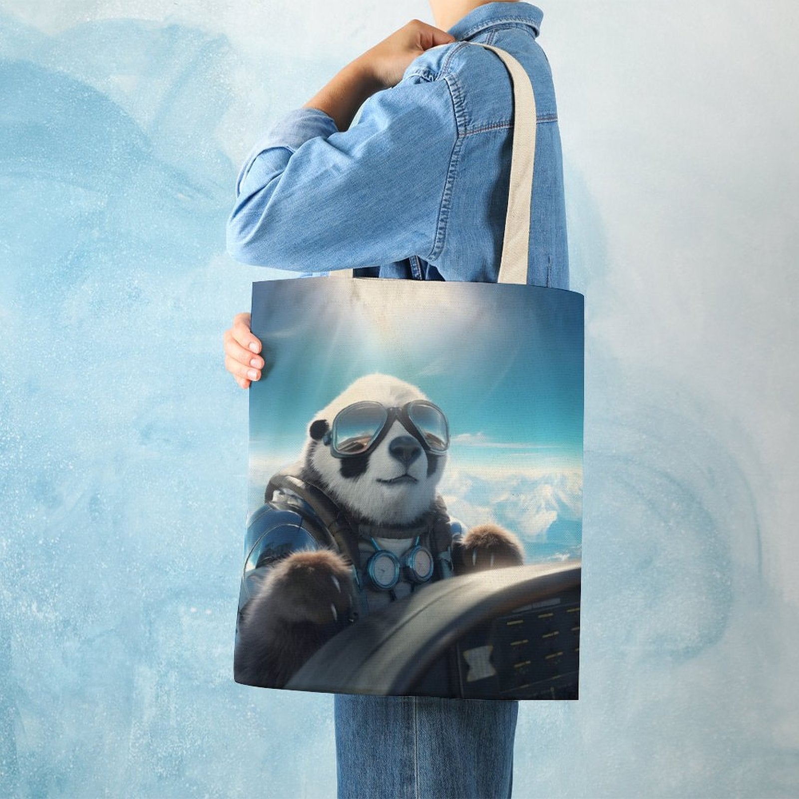 Canvas Tote Bag Double SolarLab_a_Panda_pilot_drive_a_private_jet_in_the_sky_on_the_Ar_a1b900e0-67e7-43cc-92f7-d49f00b1e4bb Style-5 38×41cm normal-online-PERSONAL DESIGN