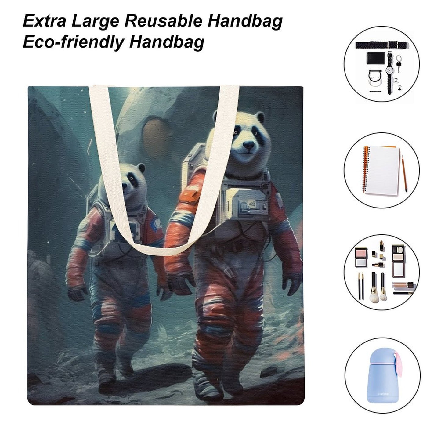 Canvas Tote Bag Double SolarLab_Panda_astronauts_walk_on_the_moon__Cyberpunk_futuristi_0052be16-5f1c-4b15-8cb2-80330655148e Style-29 38×41cm normal-online-PERSONAL DESIGN