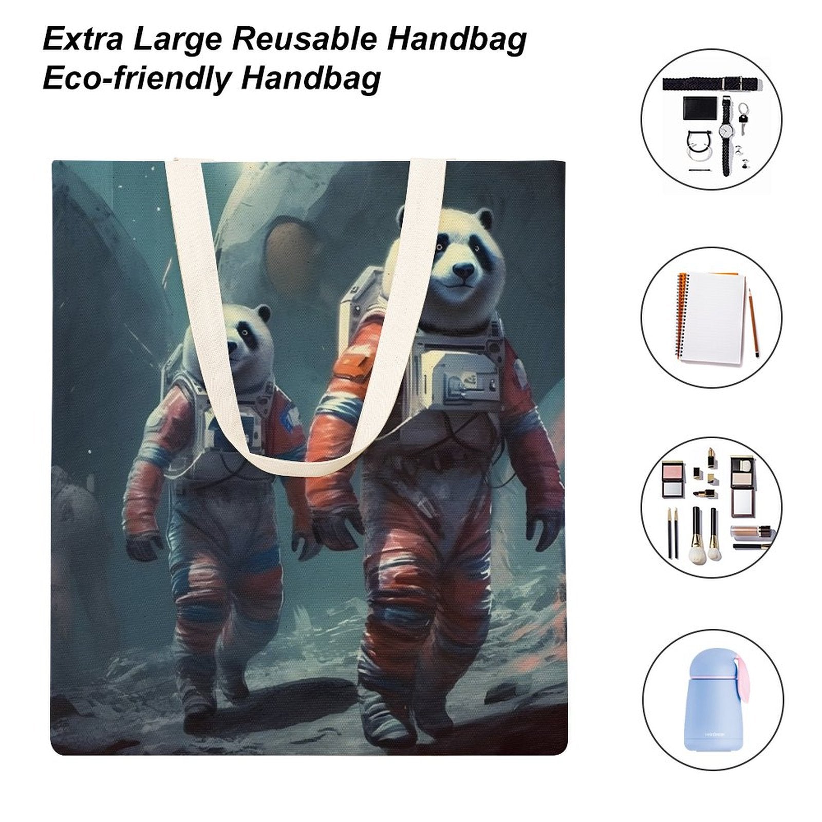 Canvas Tote Bag Double SolarLab_Panda_astronauts_walk_on_the_moon__Cyberpunk_futuristi_0052be16-5f1c-4b15-8cb2-80330655148e Style-29 38×41cm normal-online-PERSONAL DESIGN