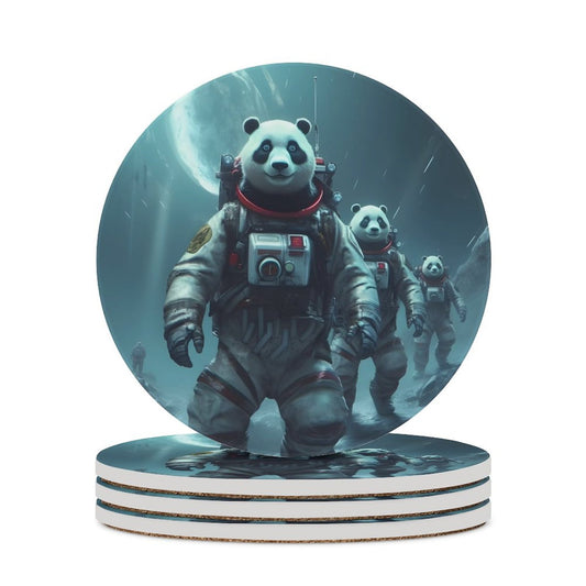 Ceramic Coasters (Round) SolarLab_Panda_astronauts_walk_on_the_moon__Cyberpunk_futuristi_aba97693-24f0-402b-b670-9780391a5621 normal-online-PERSONAL DESIGN