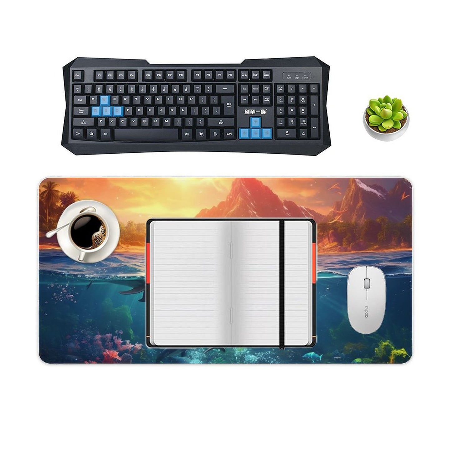 Desk Mat SolarLab_Dolphins_tropical_sea_island_sunlight_fantasy_hyper-de_f2db25c8-82f5-45d9-9ff2-698e69821ae5 normal-online-PERSONAL DESIGN