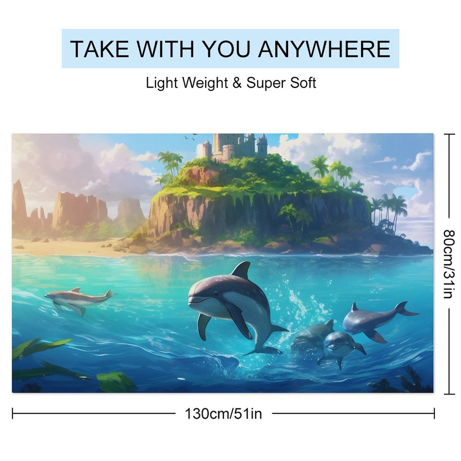Beach Towel SolarLab_Dolphins_tropical_sea_island_sunlight_fantasy_stock_il_fcec8005-dae5-4c03-8fbd-f778649c18b4 Style One Size normal-online-PERSONAL DESIGN