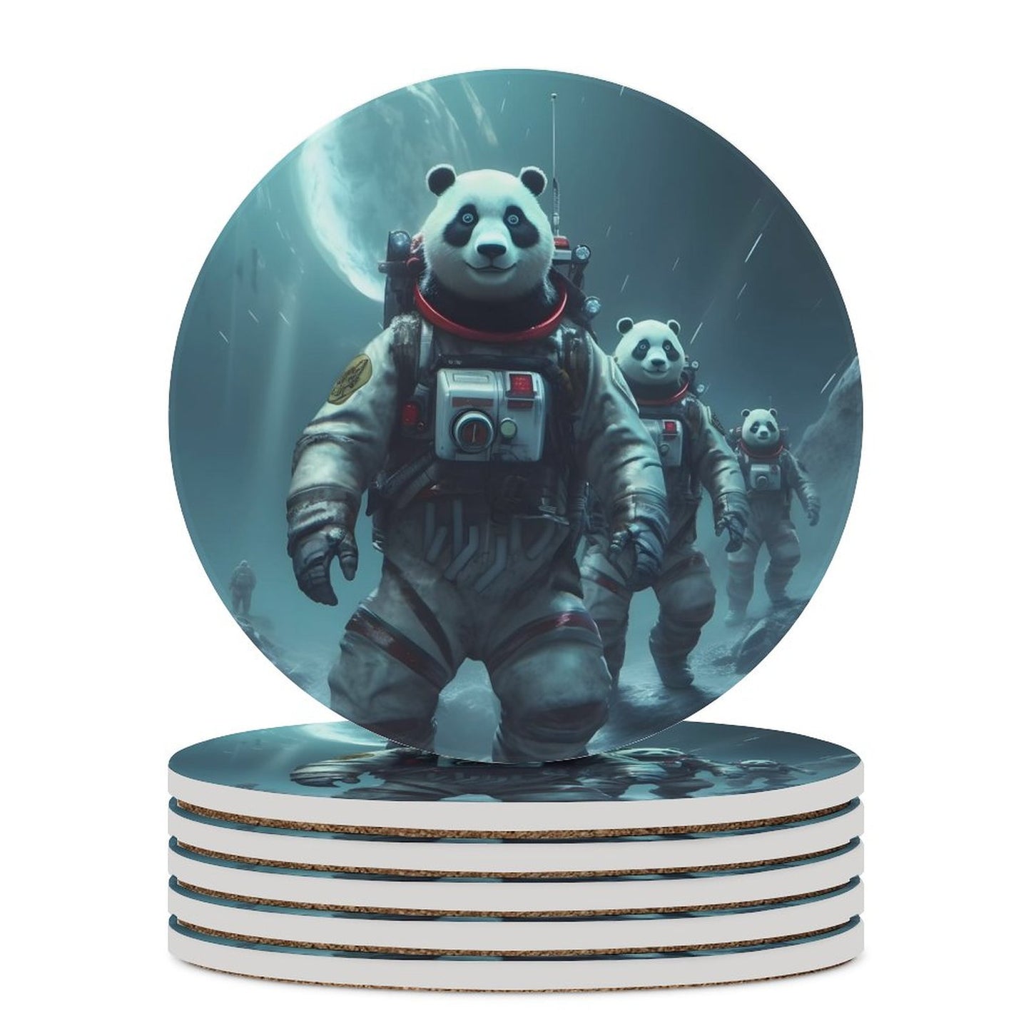 Ceramic Coasters (Round) SolarLab_Panda_astronauts_walk_on_the_moon__Cyberpunk_futuristi_aba97693-24f0-402b-b670-9780391a5621 normal-online-PERSONAL DESIGN