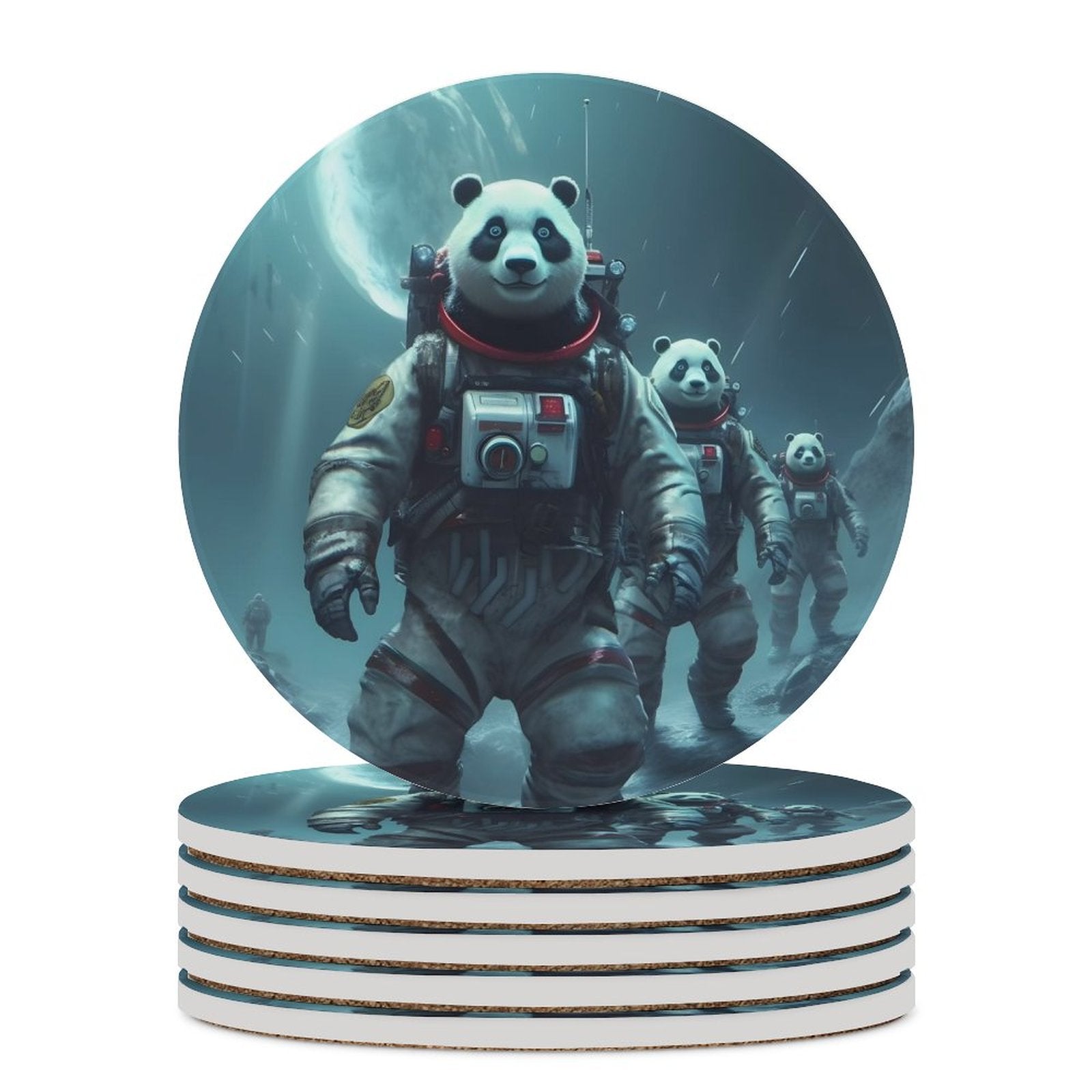 Ceramic Coasters (Round) SolarLab_Panda_astronauts_walk_on_the_moon__Cyberpunk_futuristi_aba97693-24f0-402b-b670-9780391a5621 normal-online-PERSONAL DESIGN