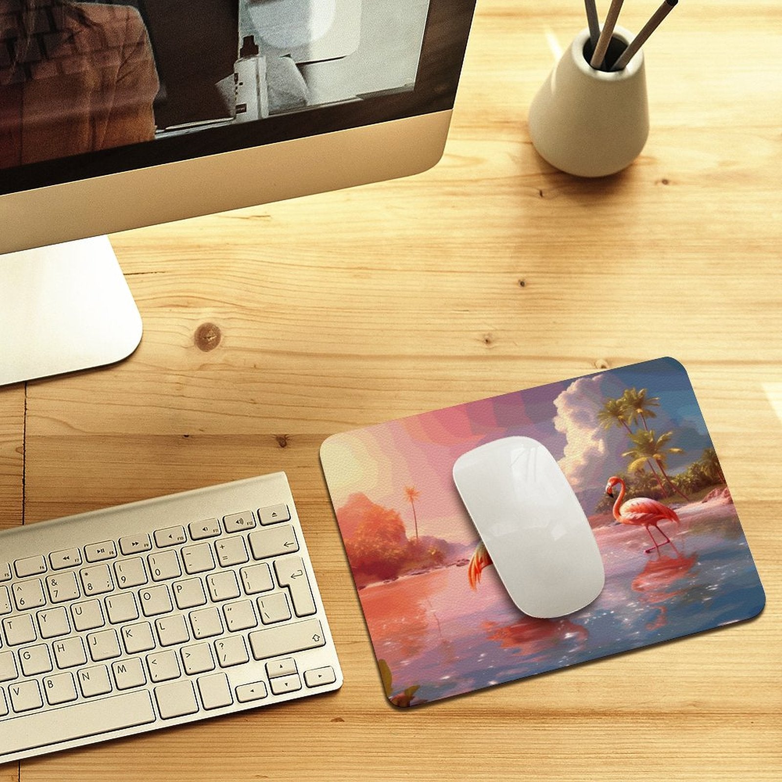 Leather Mouse Pad Flamingos_004 Style-3 One Size normal-online-PERSONAL DESIGN