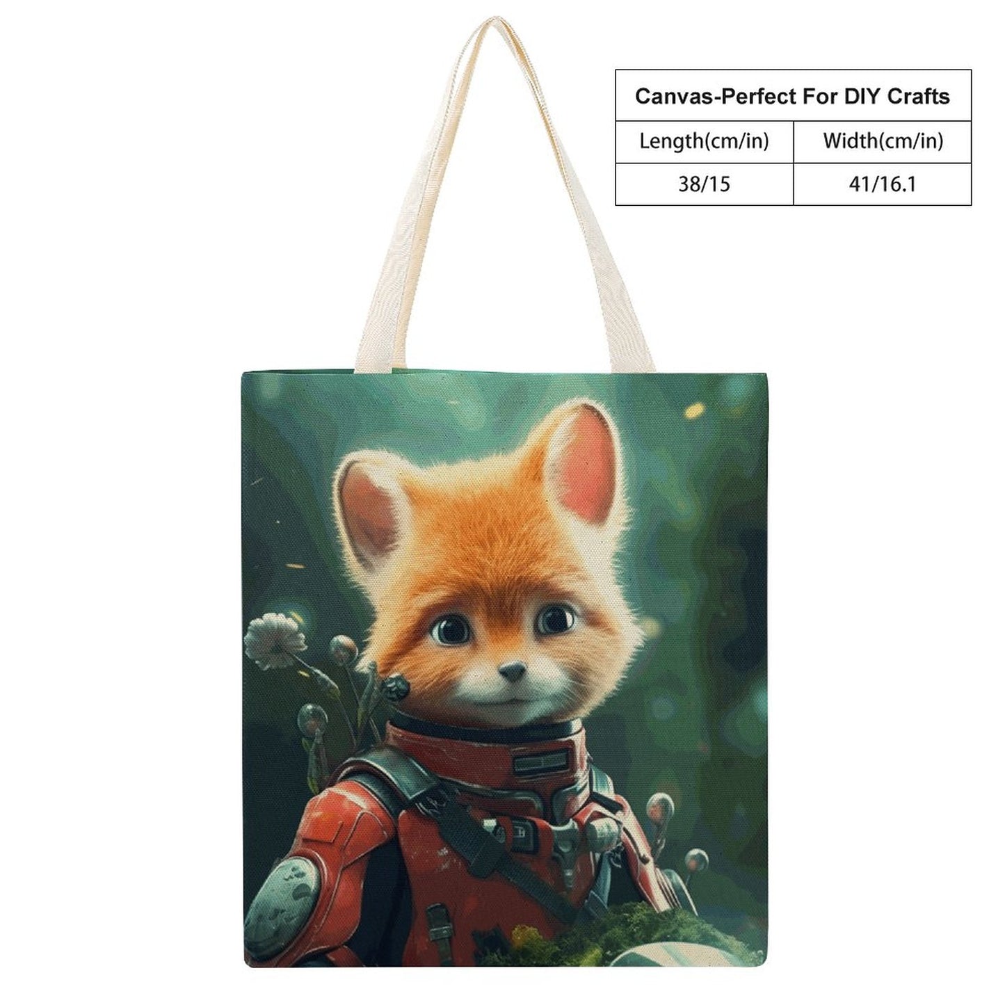 Canvas Tote Bag Double Fox_003 Style 38×41cm normal-online-PERSONAL DESIGN