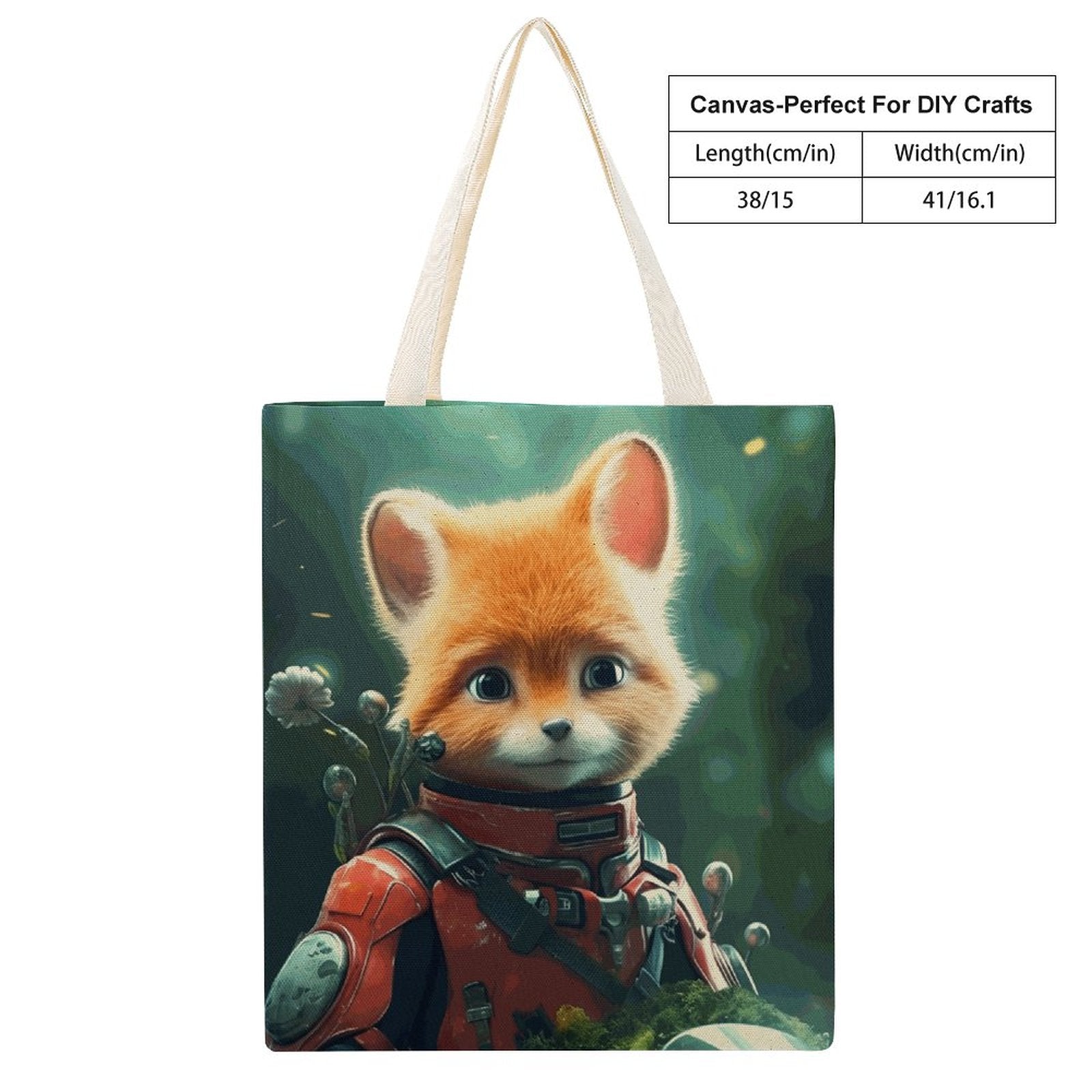 Canvas Tote Bag Double Fox_003 Style 38×41cm normal-online-PERSONAL DESIGN
