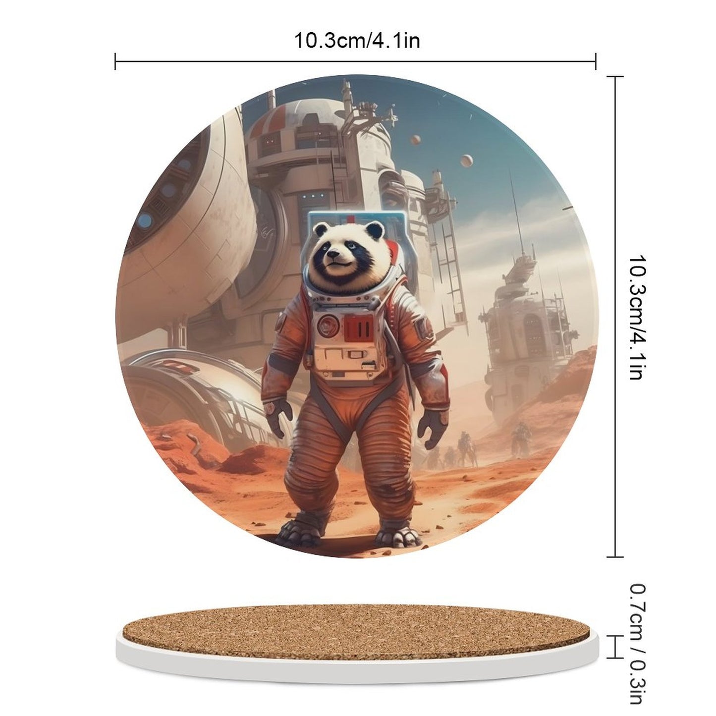 Ceramic Coasters (Round) SolarLab_a_Panda_astronaut_walk_on_the_Mars_starship_Cyberpunk__59fd3da3-8403-456b-9fa2-da871549cf0d normal-online-PERSONAL DESIGN