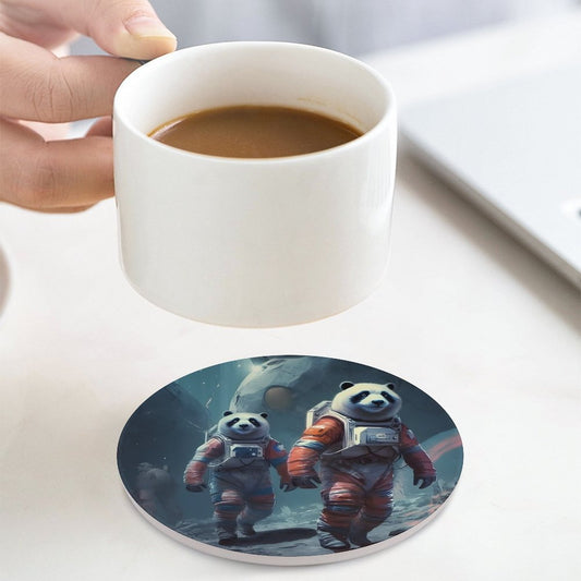 Ceramic Coasters (Round) SolarLab_Panda_astronauts_walk_on_the_moon__Cyberpunk_futuristi_0052be16-5f1c-4b15-8cb2-80330655148e normal-online-PERSONAL DESIGN