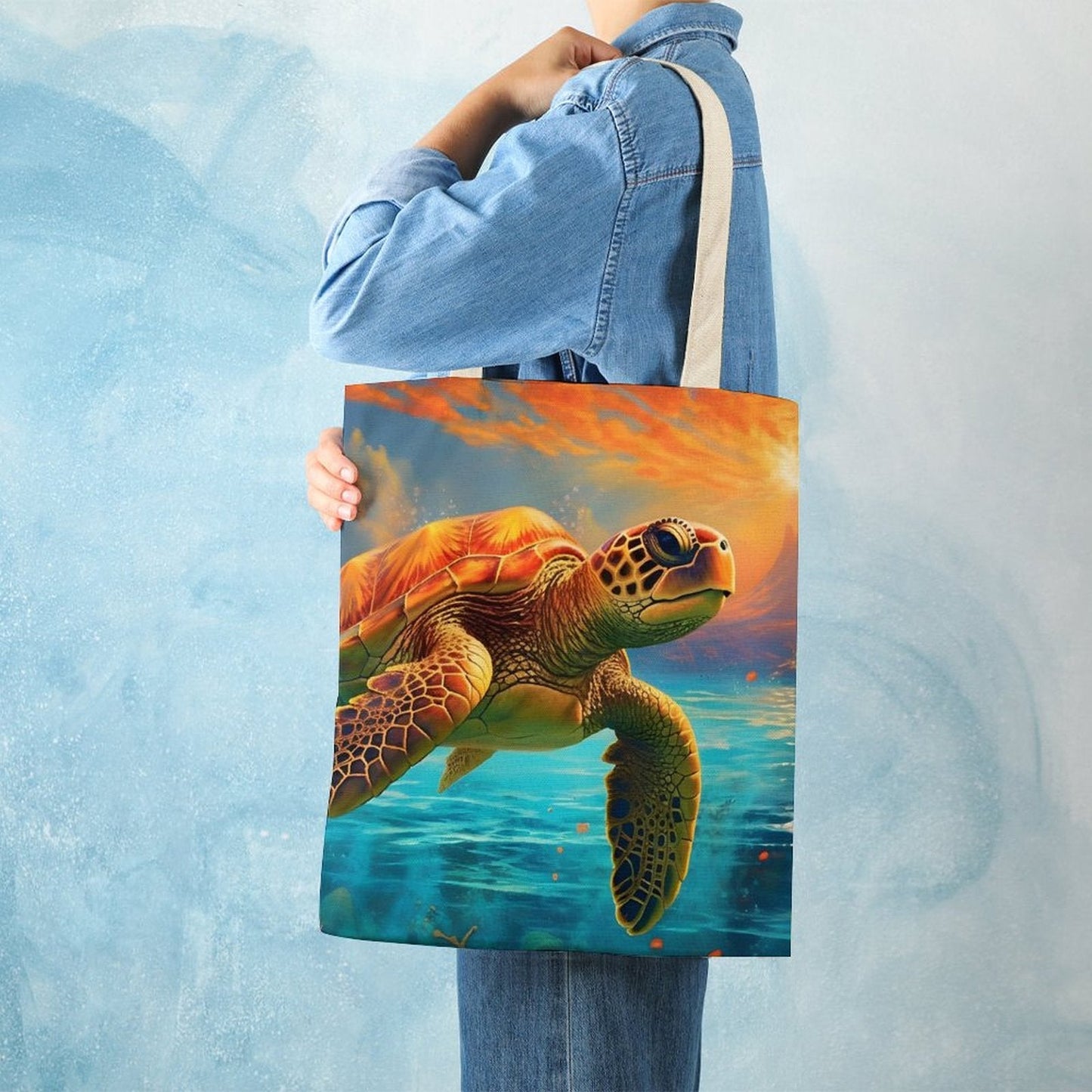 Canvas Tote Bag Double Side, Sea Turtles, B001A003 - iTopMax