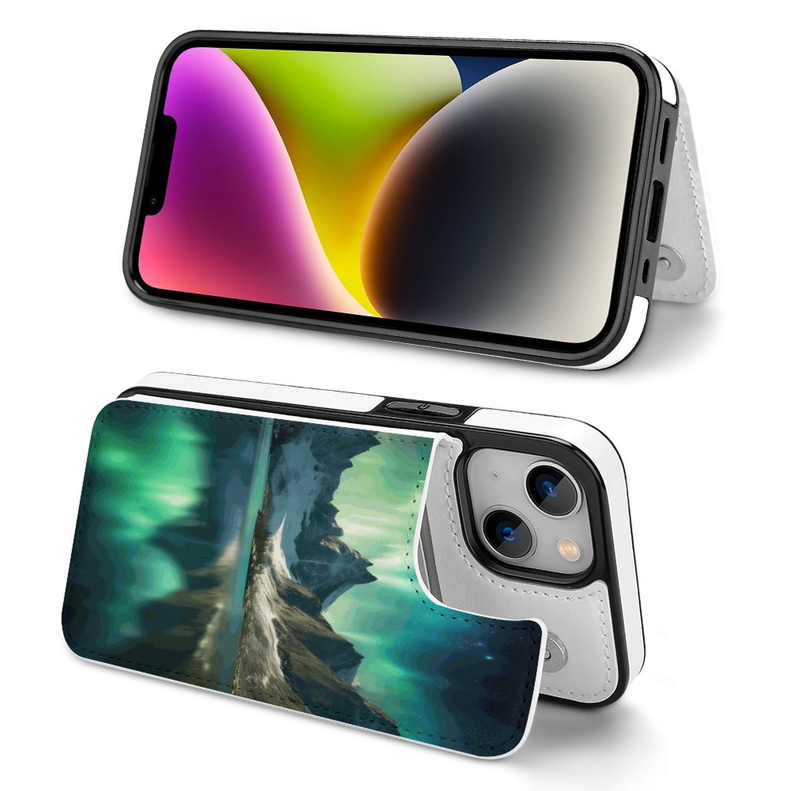 Mobile Phone Case for Apple IPhone 14 SolarLab_Norwegian_aurora_spring_mountains_forests_lake_hyper-d_9b6ded85-dc50-40b6-ba43-0fad71f7fd66 normal-online-PERSONAL DESIGN