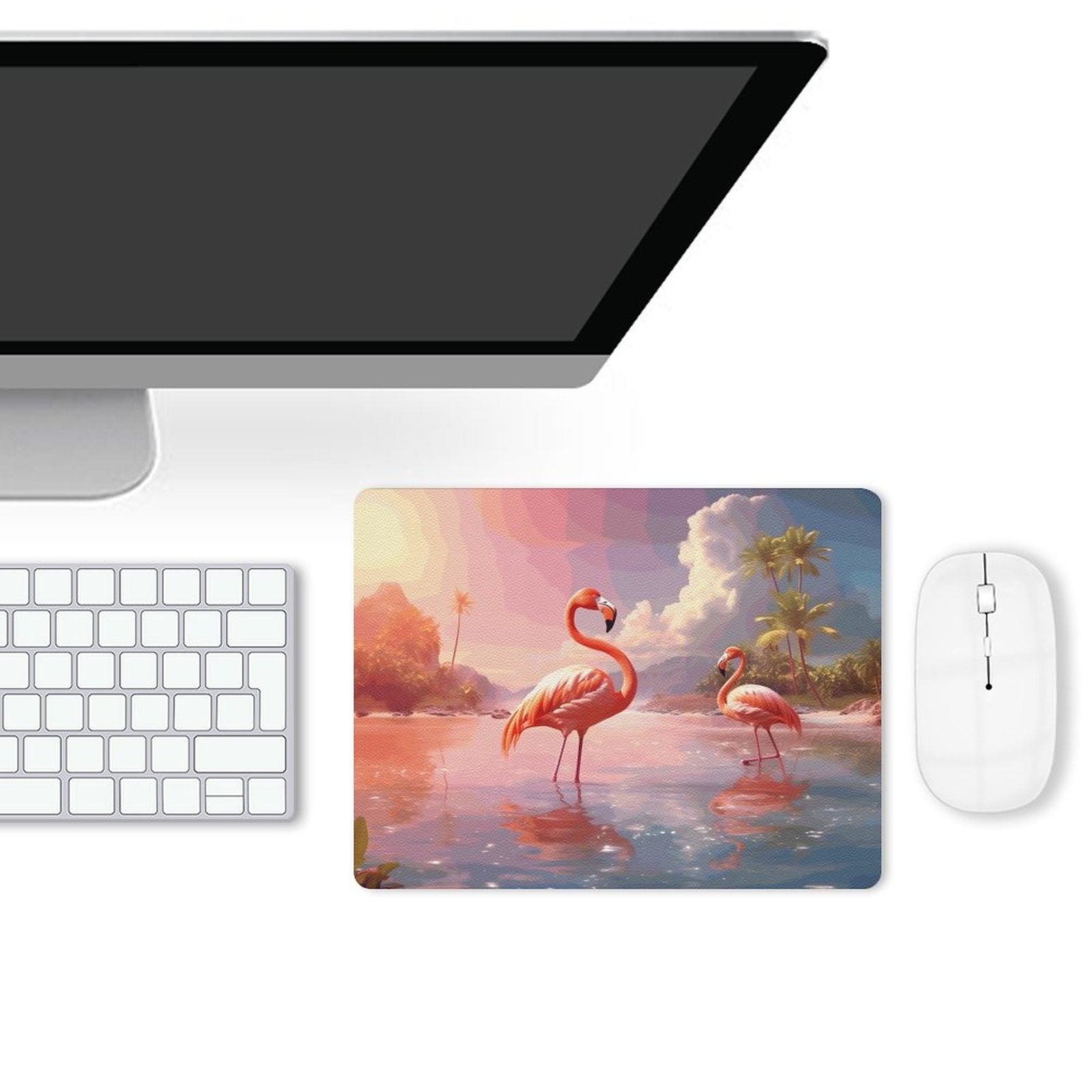 Leather Mouse Pad Flamingos_004 Style-3 One Size normal-online-PERSONAL DESIGN