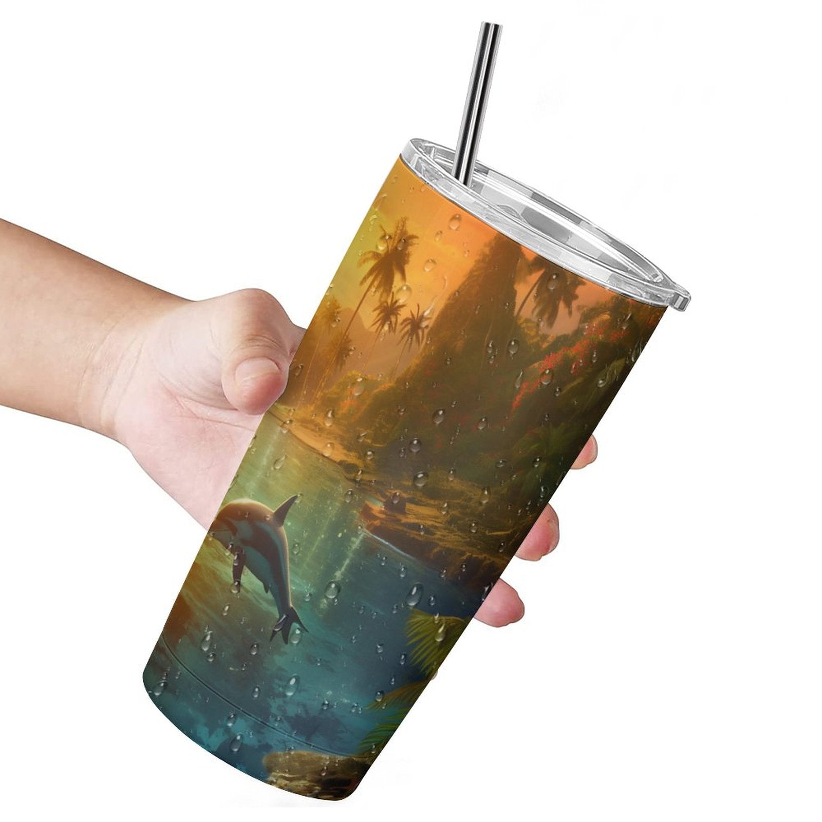 Car Cup Full Width Printed, Dolphins, CA01A04 - iTopMax