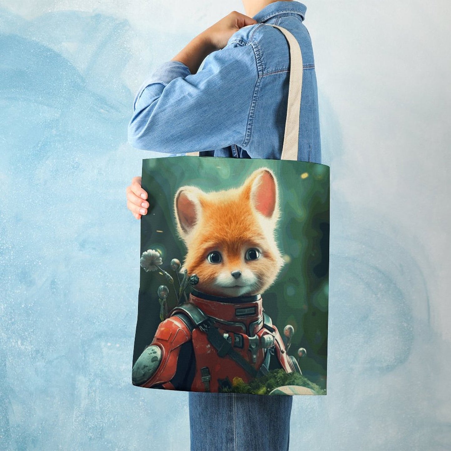 Canvas Tote Bag Double Fox_003 Style 38×41cm normal-online-PERSONAL DESIGN