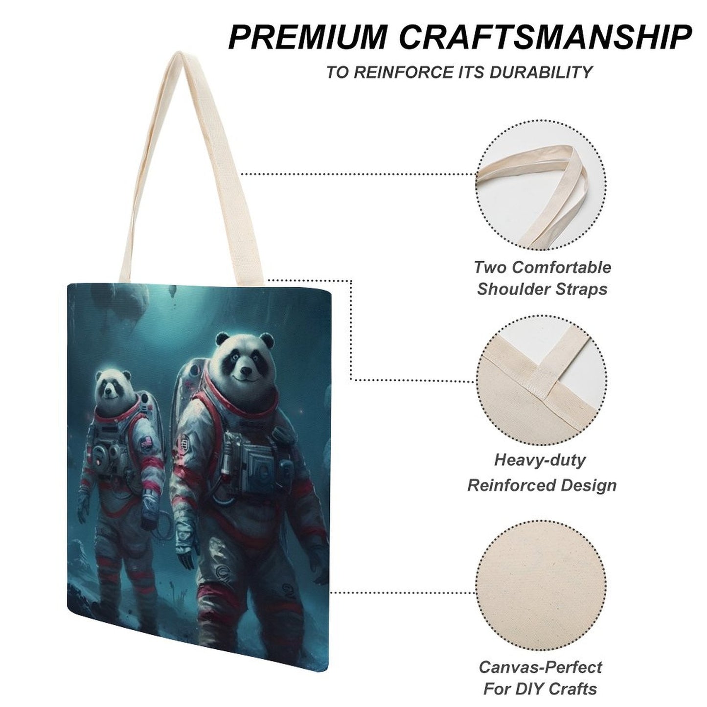 Canvas Tote Bag Double SolarLab_Panda_astronauts_walk_on_the_moon__Cyberpunk_futuristi_e1ed713e-4ffb-4da3-b0c4-aaf2946e71b0 Style-27 38×41cm normal-online-PERSONAL DESIGN