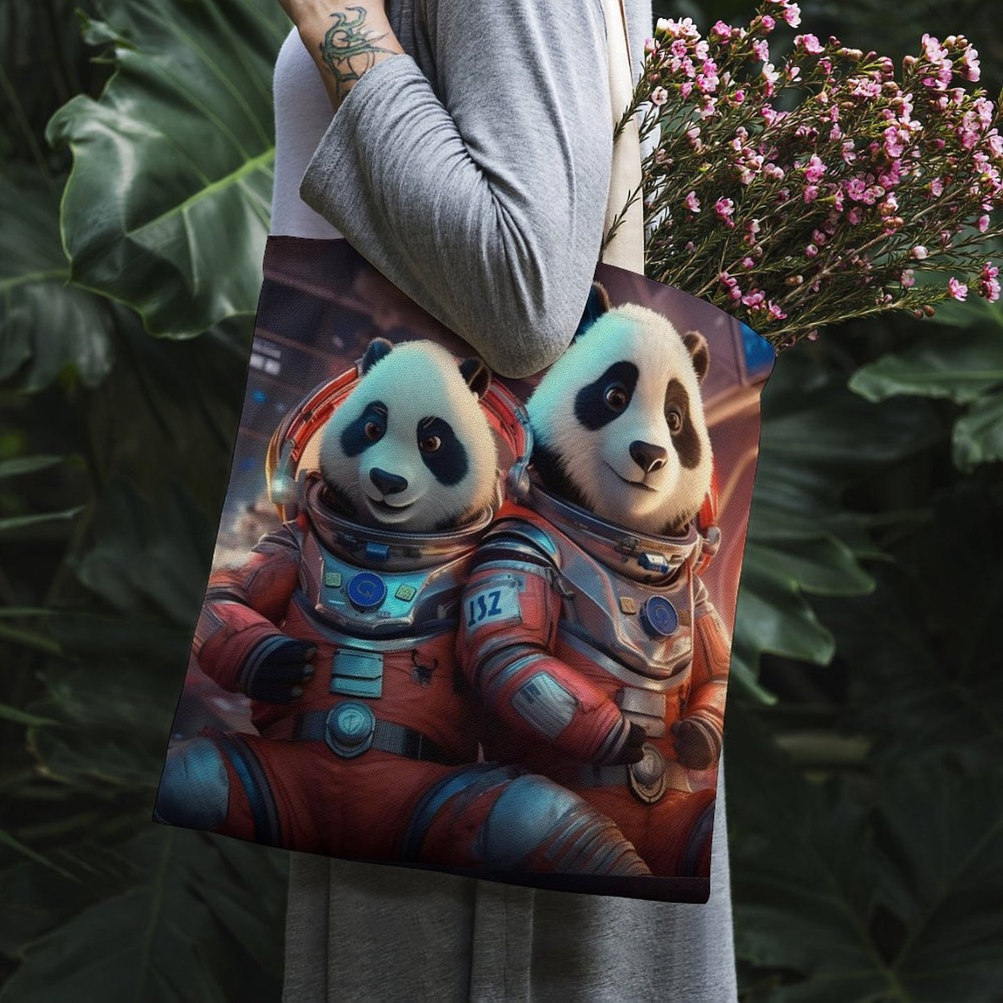 Canvas Tote Bag Double SolarLab_Two_panda_astronauts_piloted_a_spaceship_from_Earth_to_cd4577d6-f010-4e58-9e68-bd19c7d61647 Style-16 38×41cm normal-online-PERSONAL DESIGN